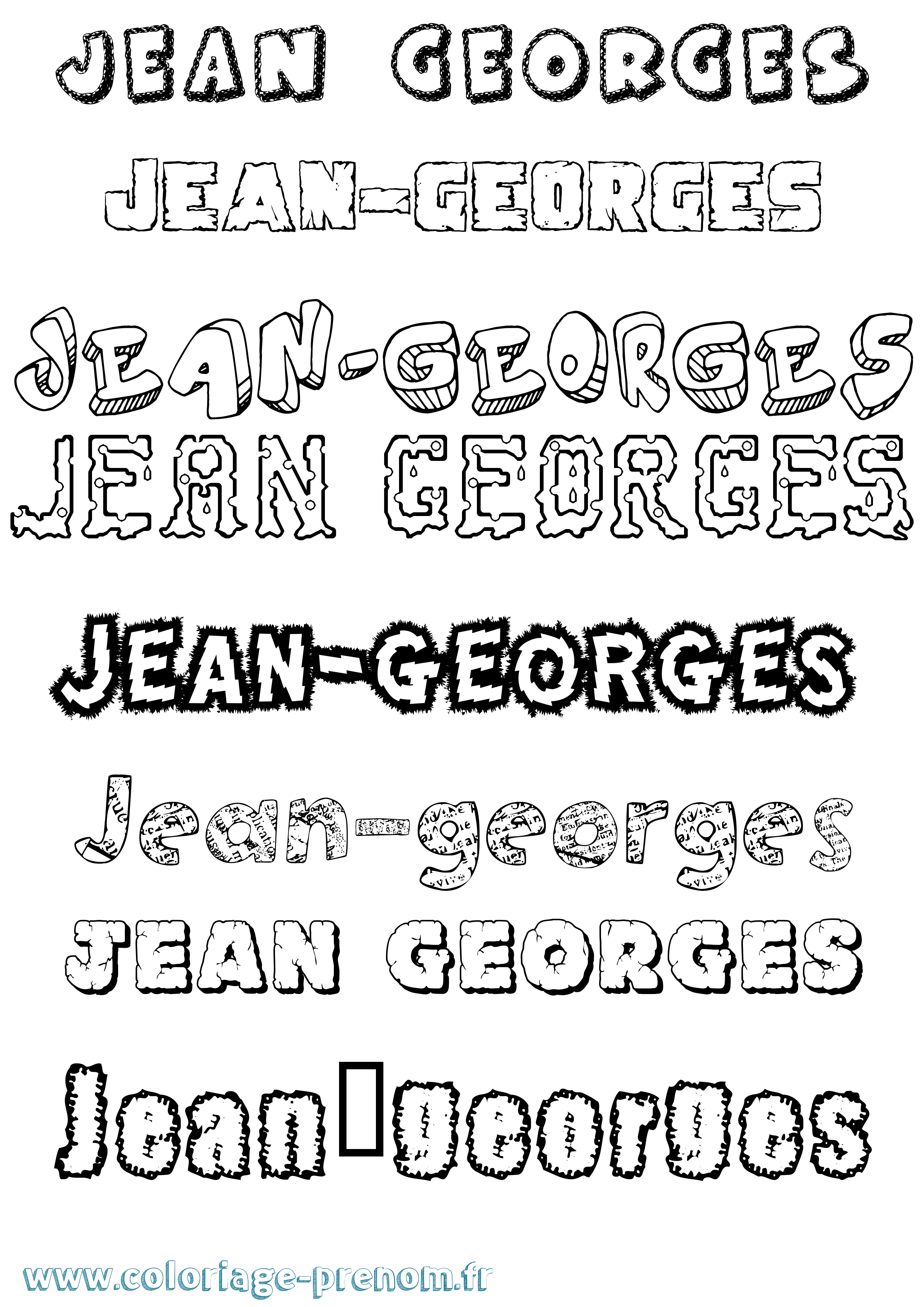 Coloriage prénom Jean-Georges Destructuré