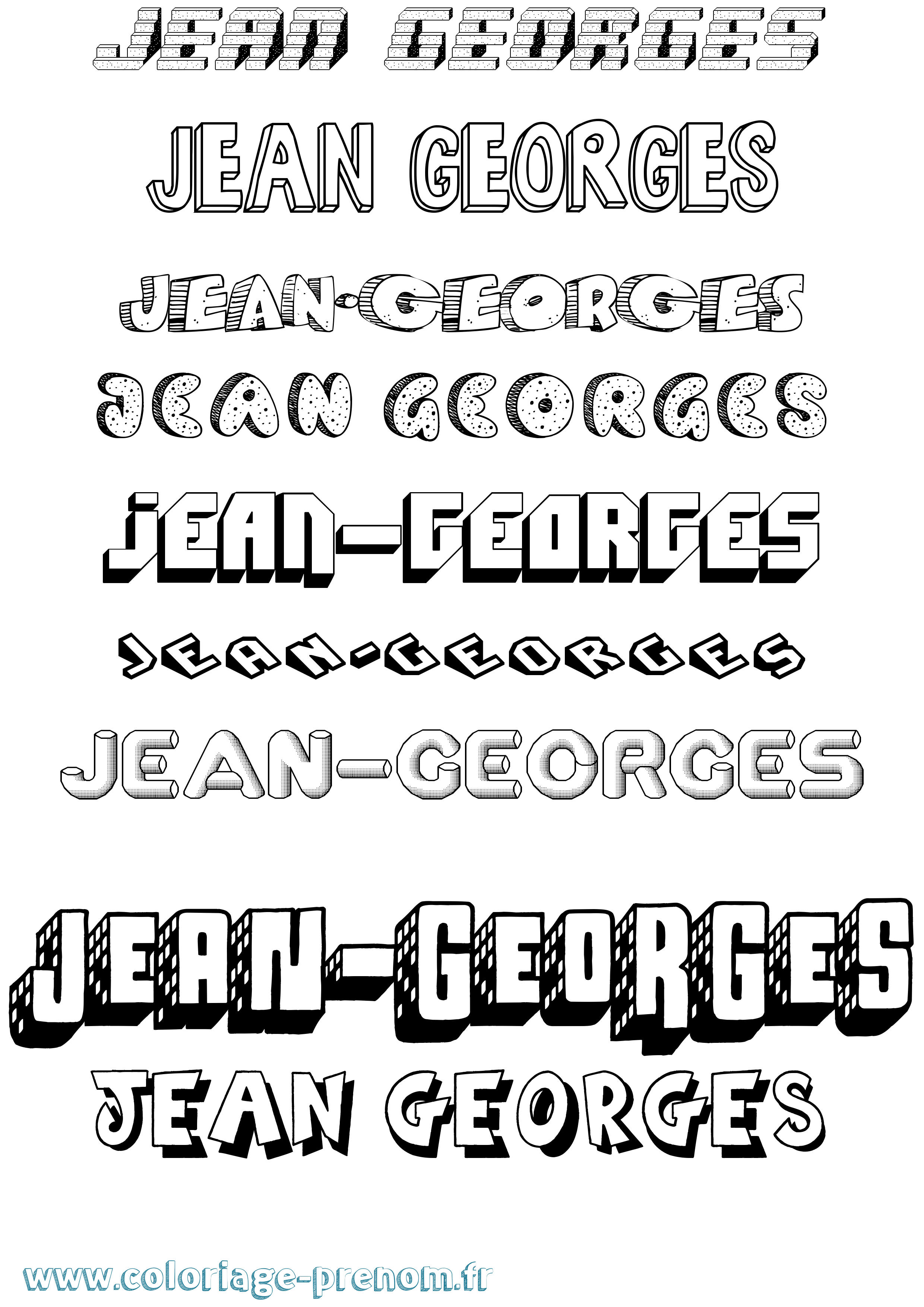 Coloriage prénom Jean-Georges Effet 3D