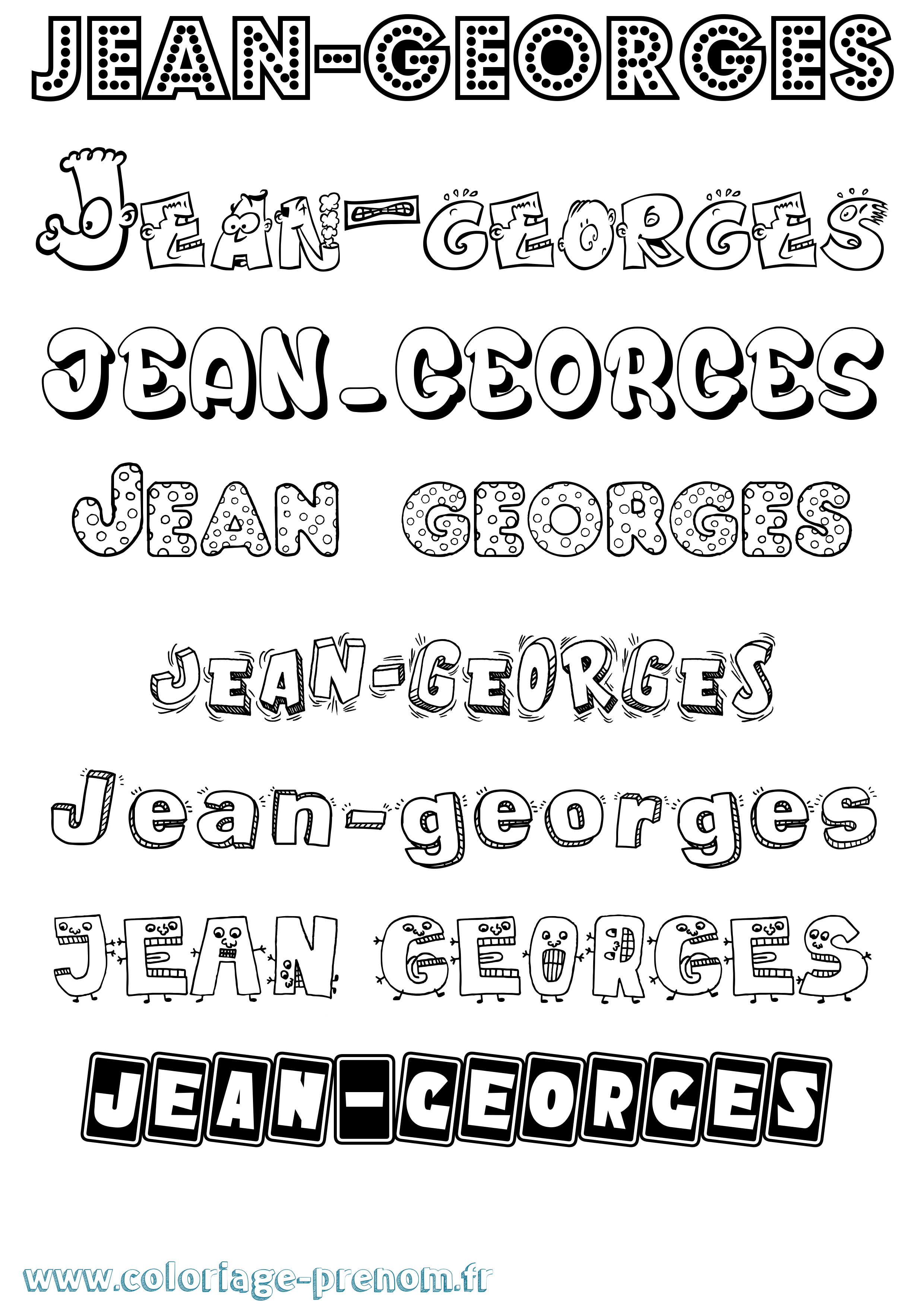Coloriage prénom Jean-Georges Fun