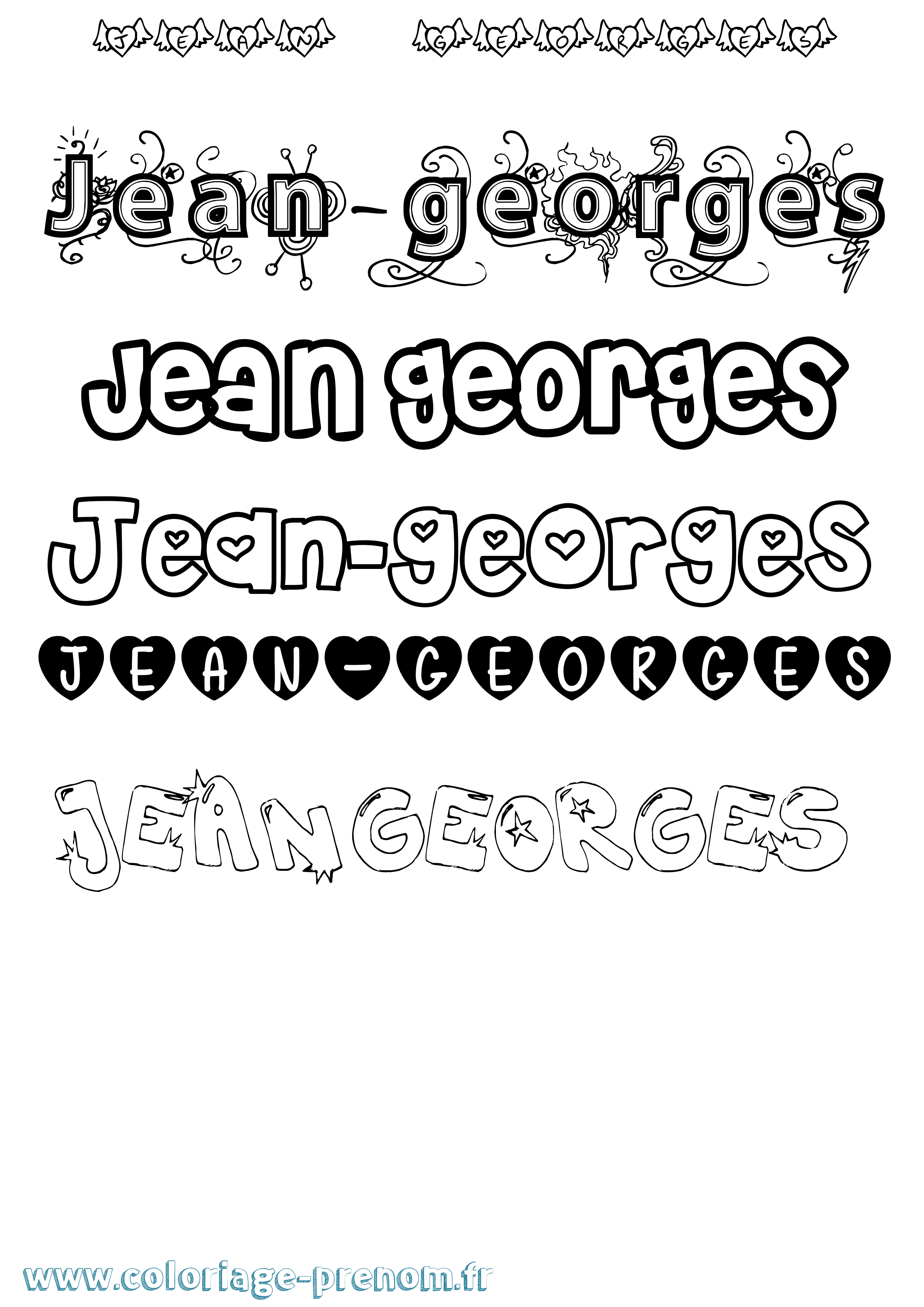 Coloriage prénom Jean-Georges Girly
