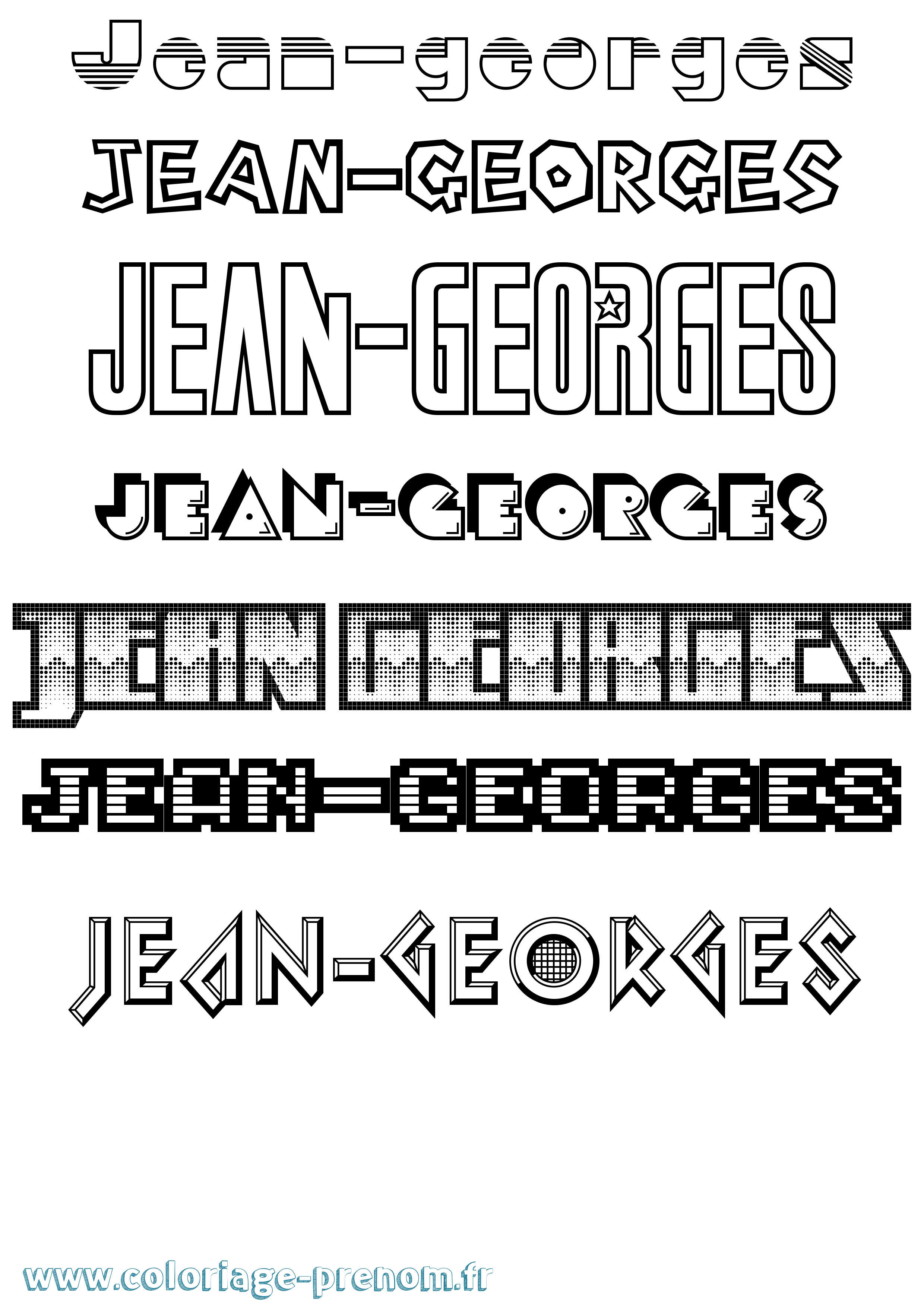 Coloriage prénom Jean-Georges Jeux Vidéos