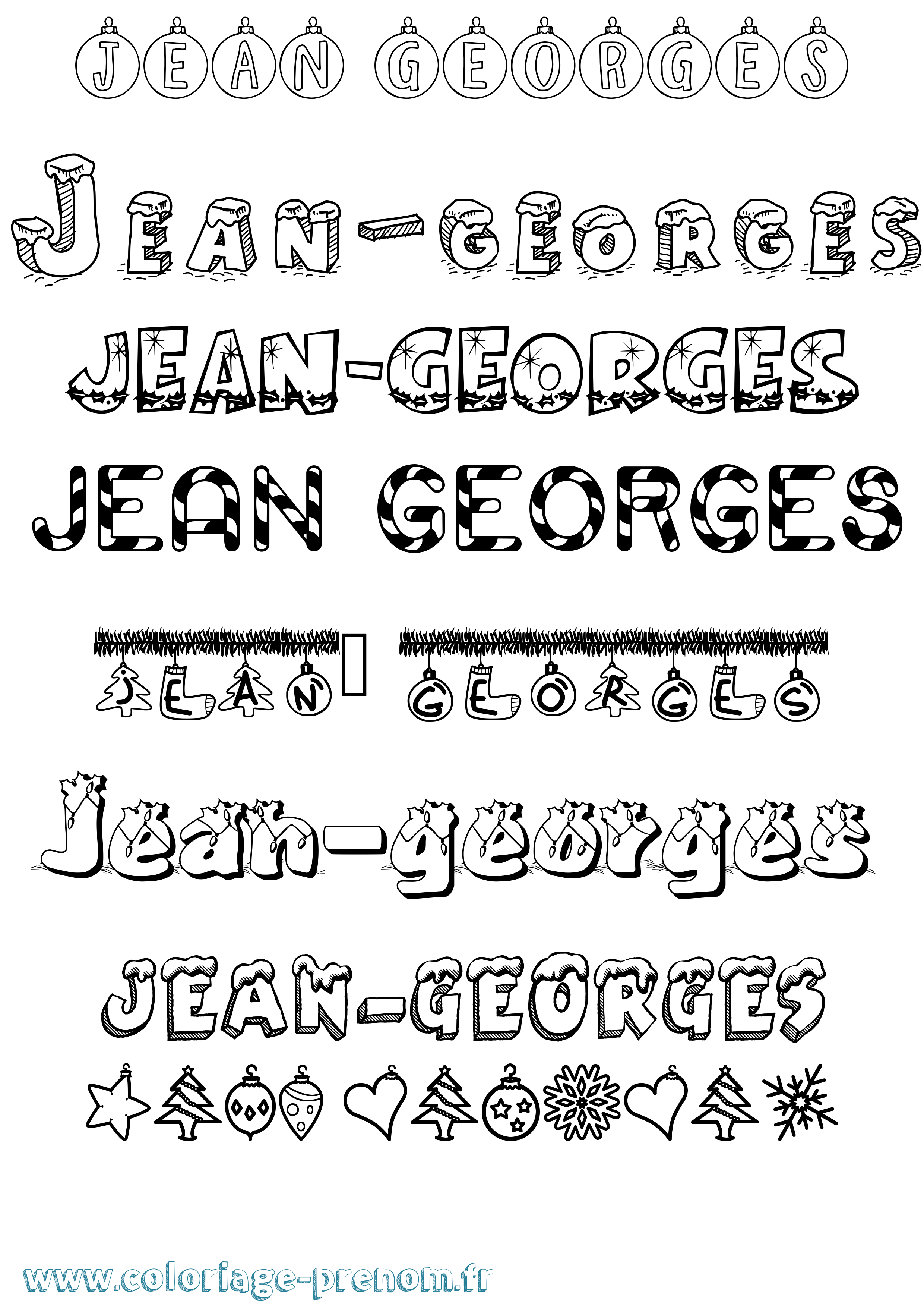 Coloriage prénom Jean-Georges Noël