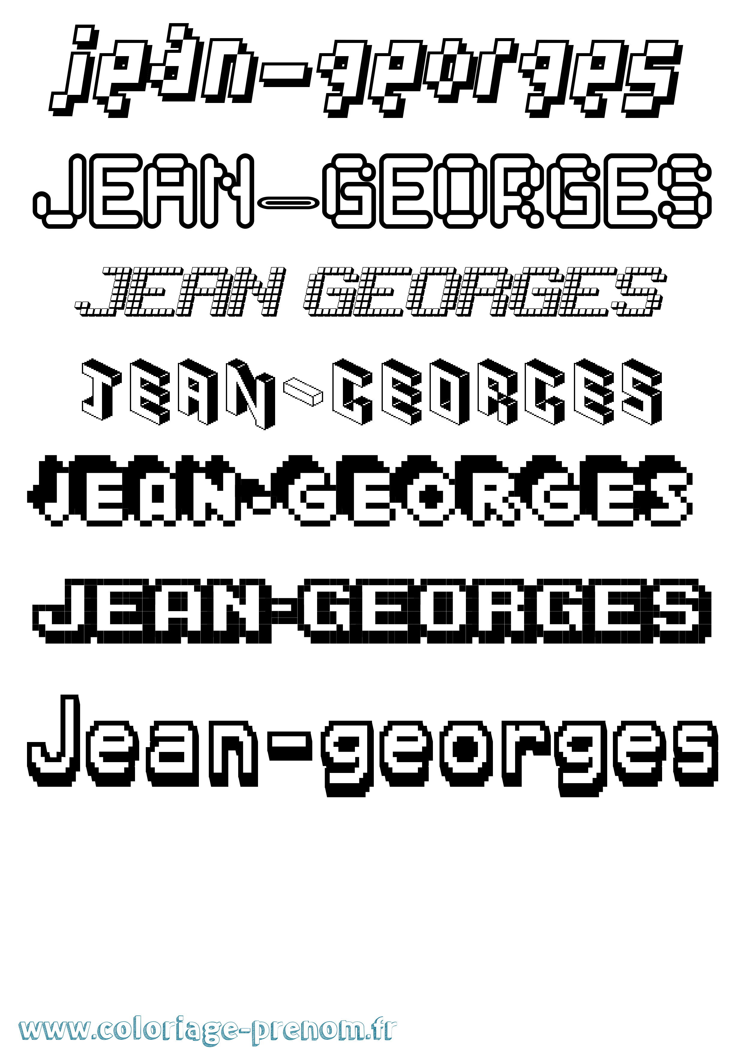 Coloriage prénom Jean-Georges Pixel