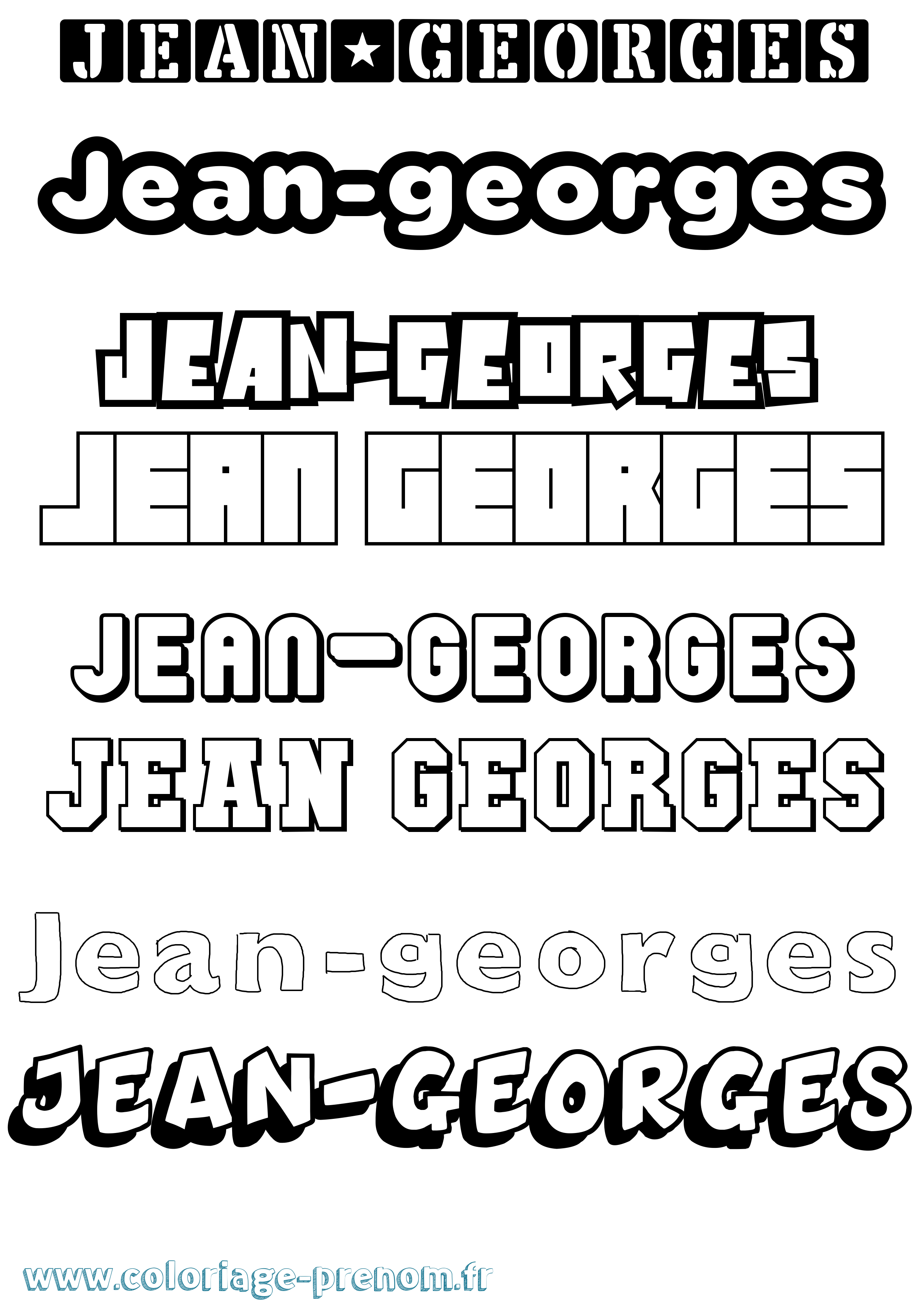 Coloriage prénom Jean-Georges Simple
