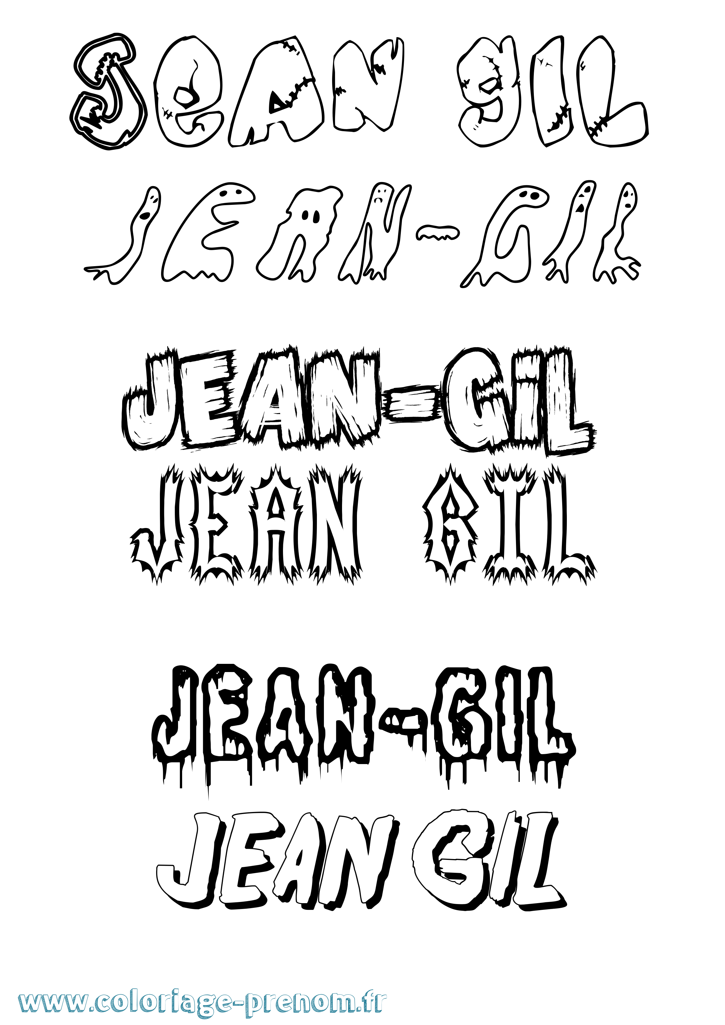 Coloriage prénom Jean-Gil Frisson