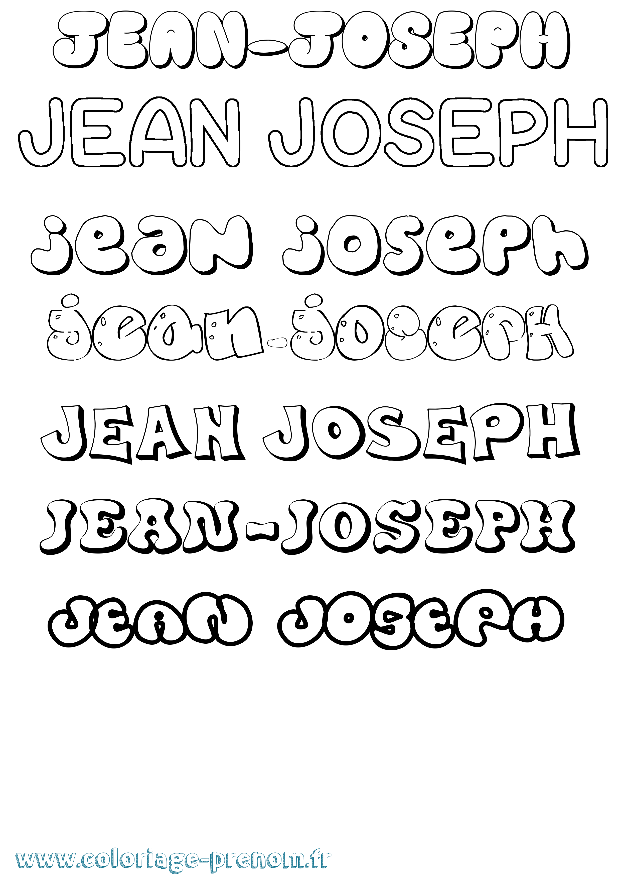 Coloriage Jean-Joseph Bubble Coloriage prénom Jean-Joseph Bubble