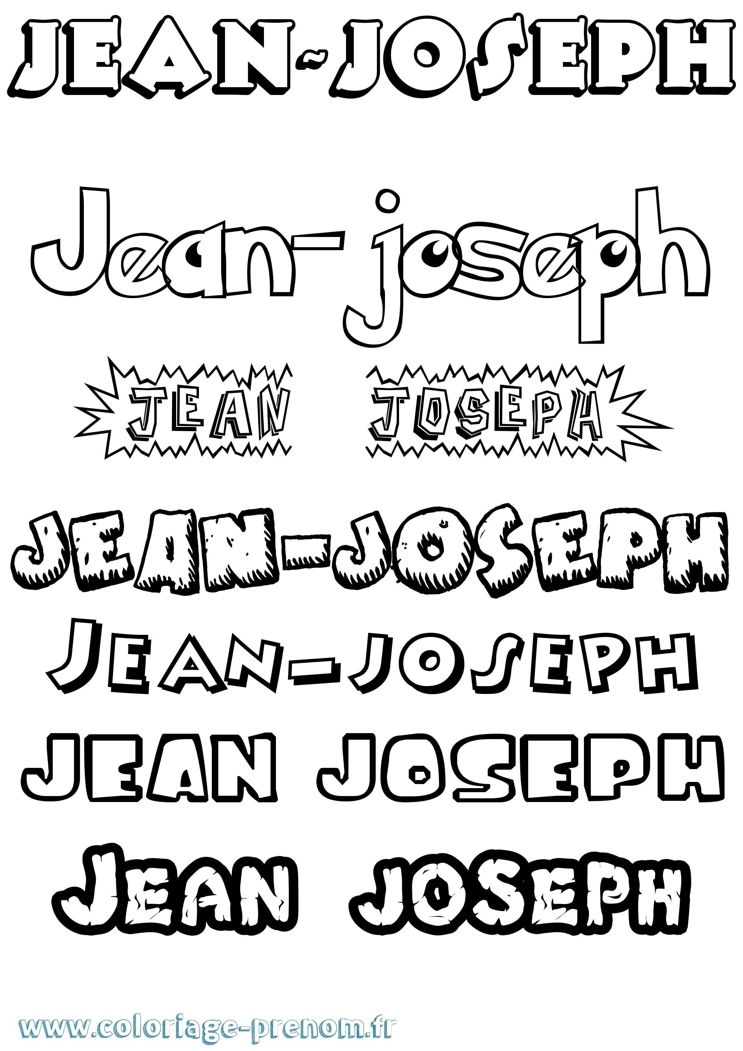 Coloriage Jean-Joseph Dessin Animé Coloriage prénom Jean-Joseph Dessin Animé
