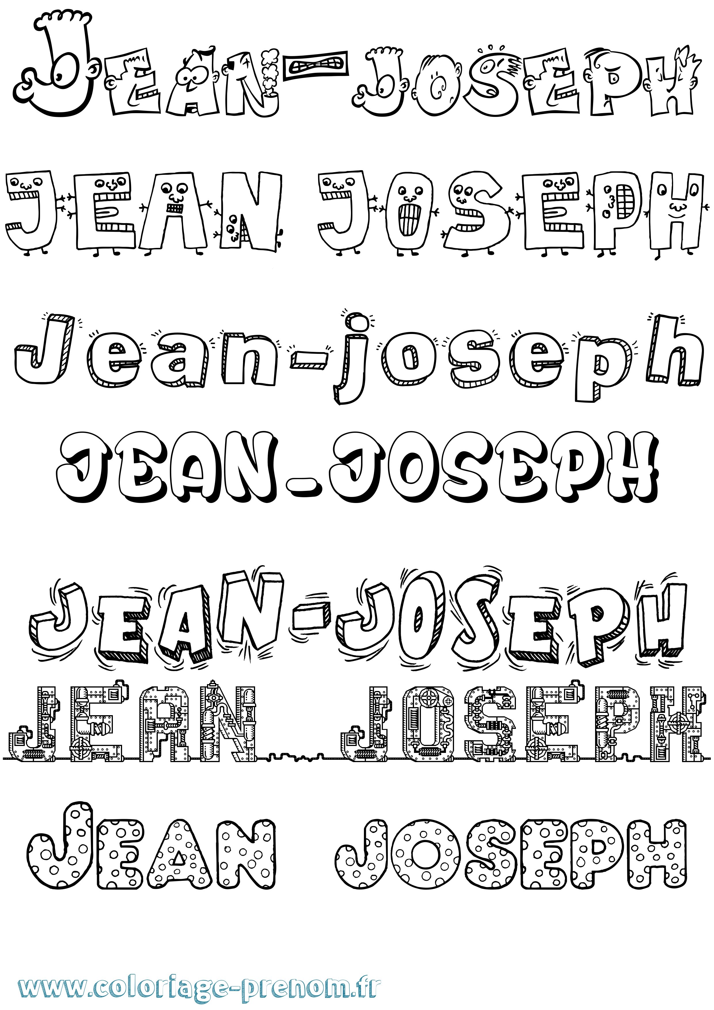 Coloriage Jean-Joseph Fun Coloriage prénom Jean-Joseph Fun