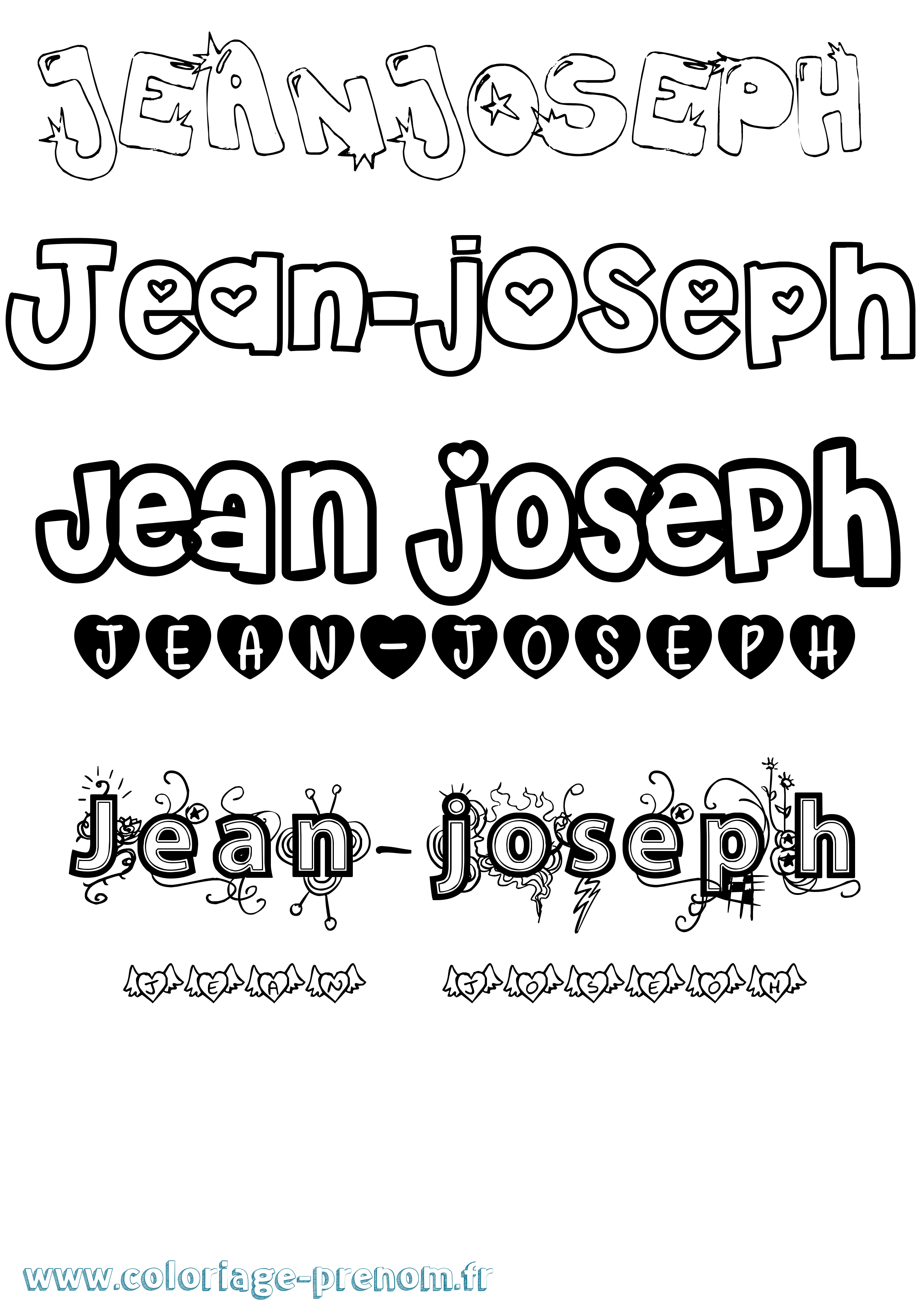 Coloriage Jean-Joseph Girly Coloriage prénom Jean-Joseph Girly