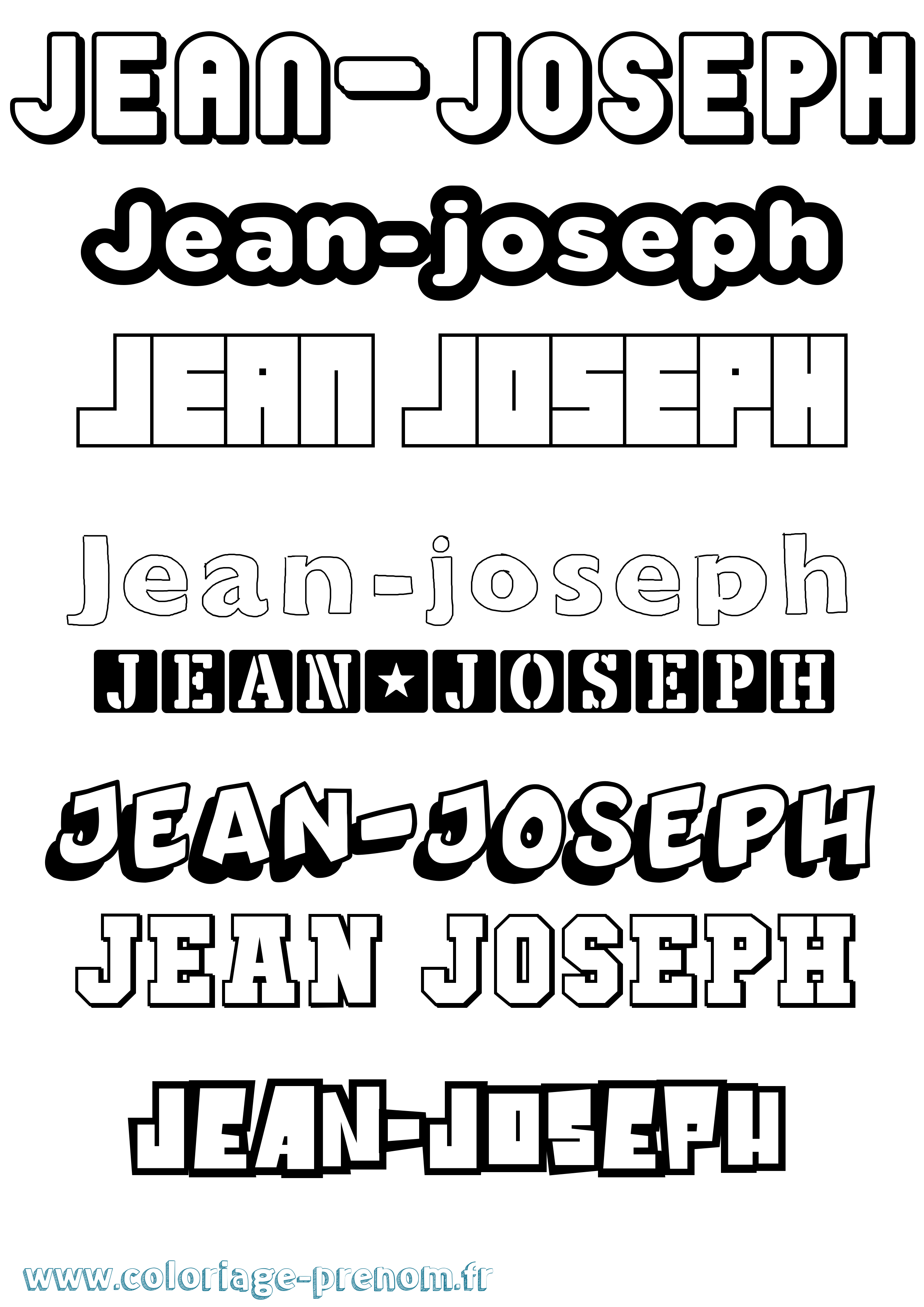 Coloriage Jean-Joseph Simple Coloriage prénom Jean-Joseph Simple