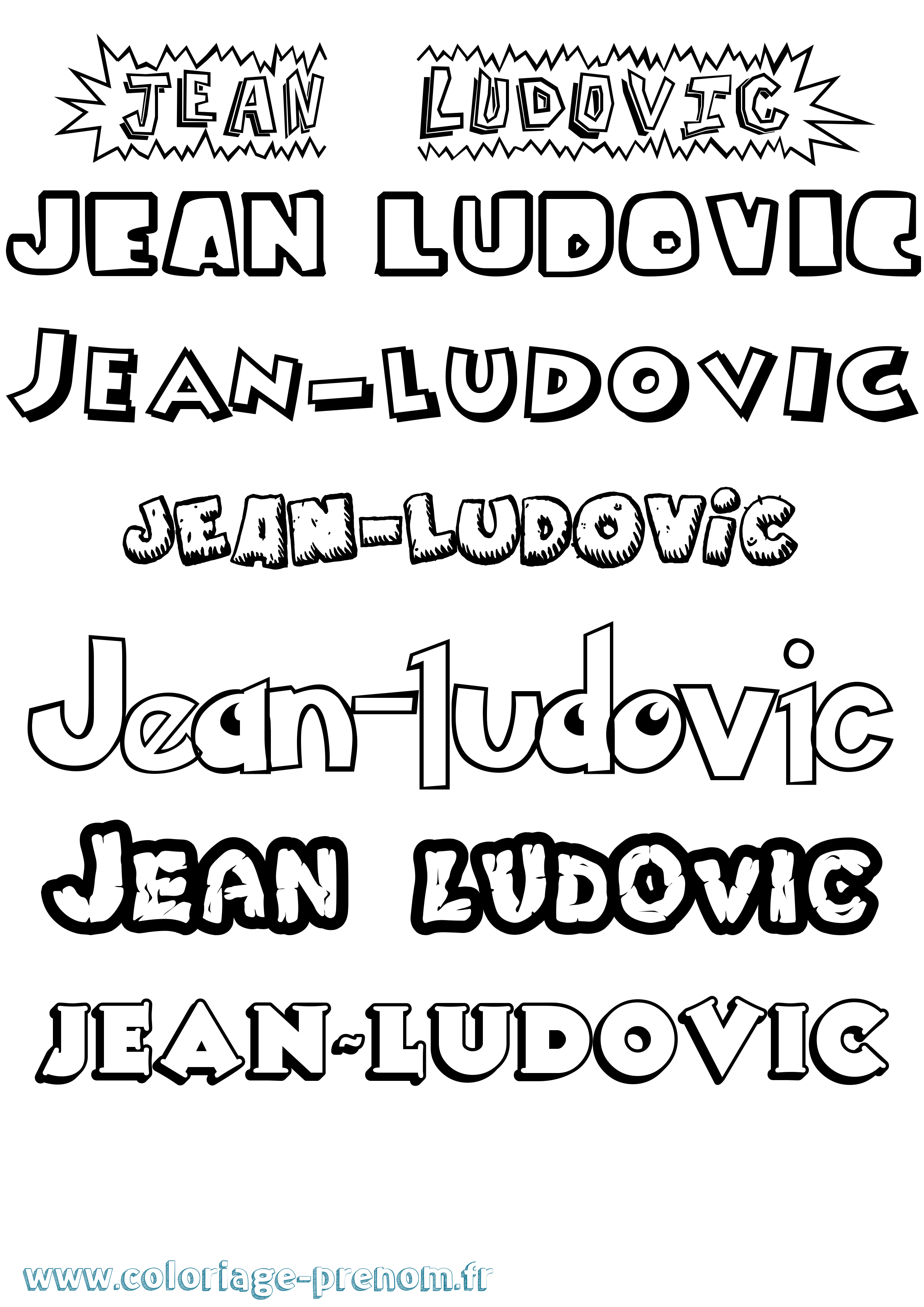 Coloriage prénom Jean-Ludovic Dessin Animé