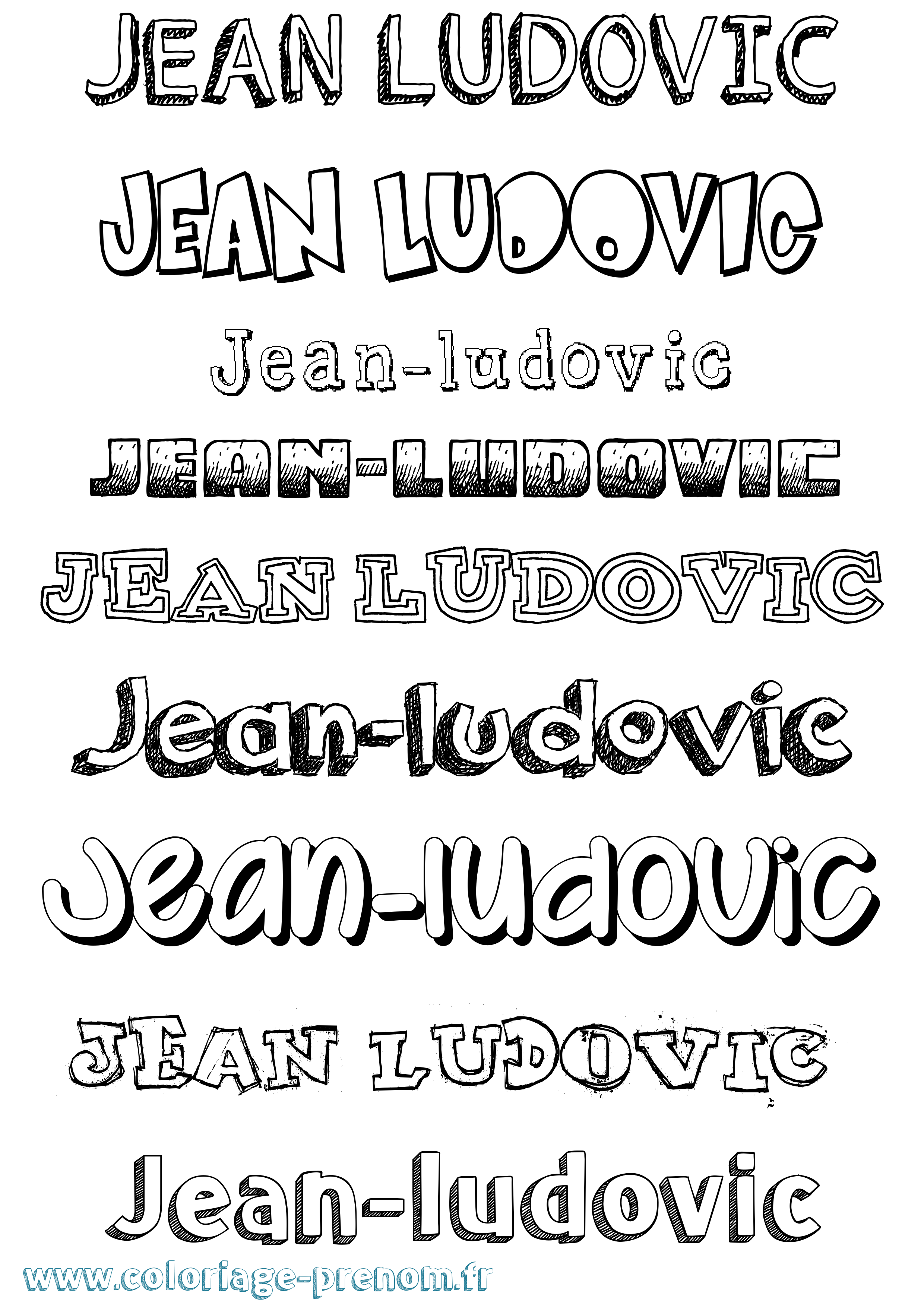 Coloriage prénom Jean-Ludovic Dessiné