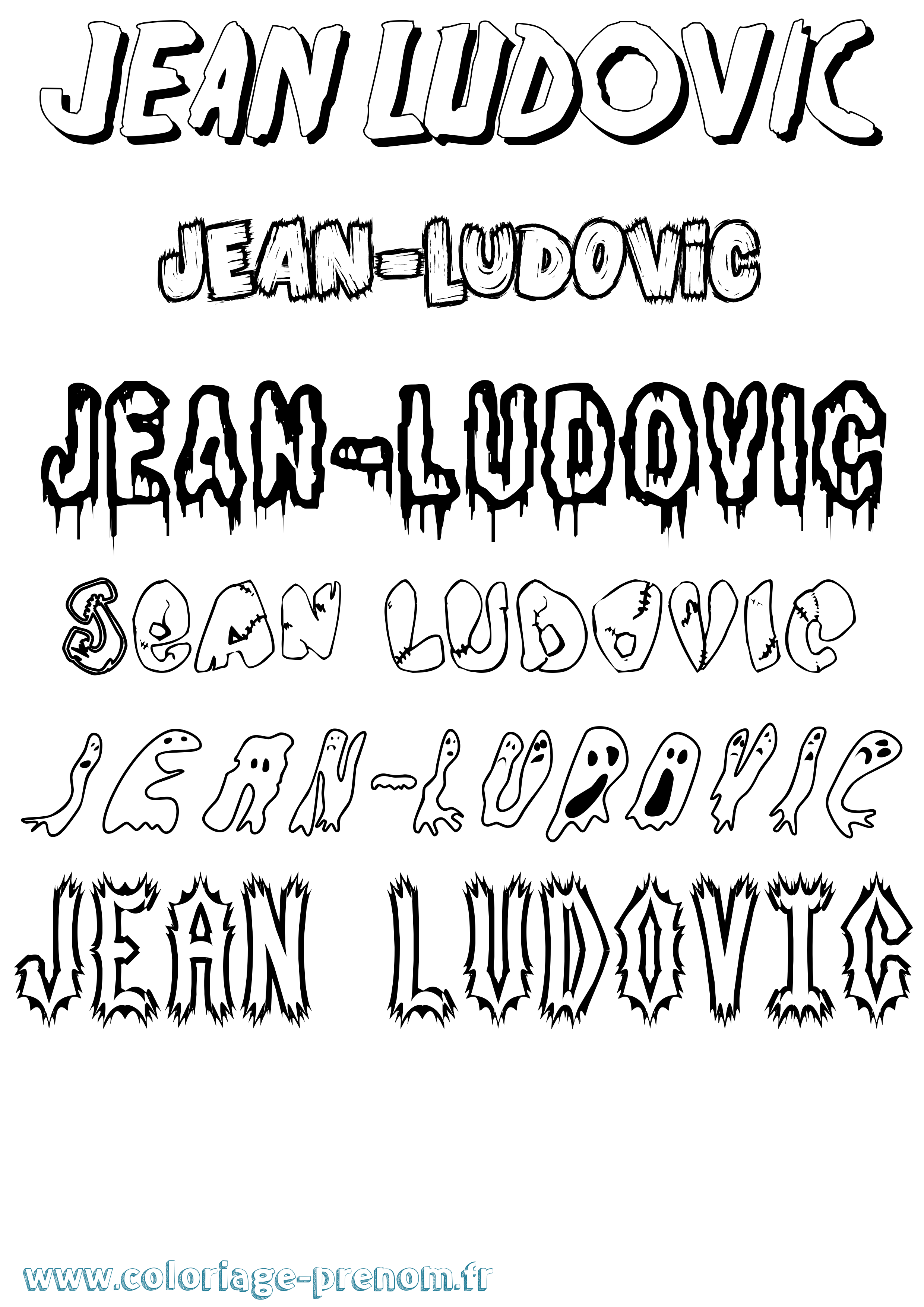 Coloriage prénom Jean-Ludovic Frisson