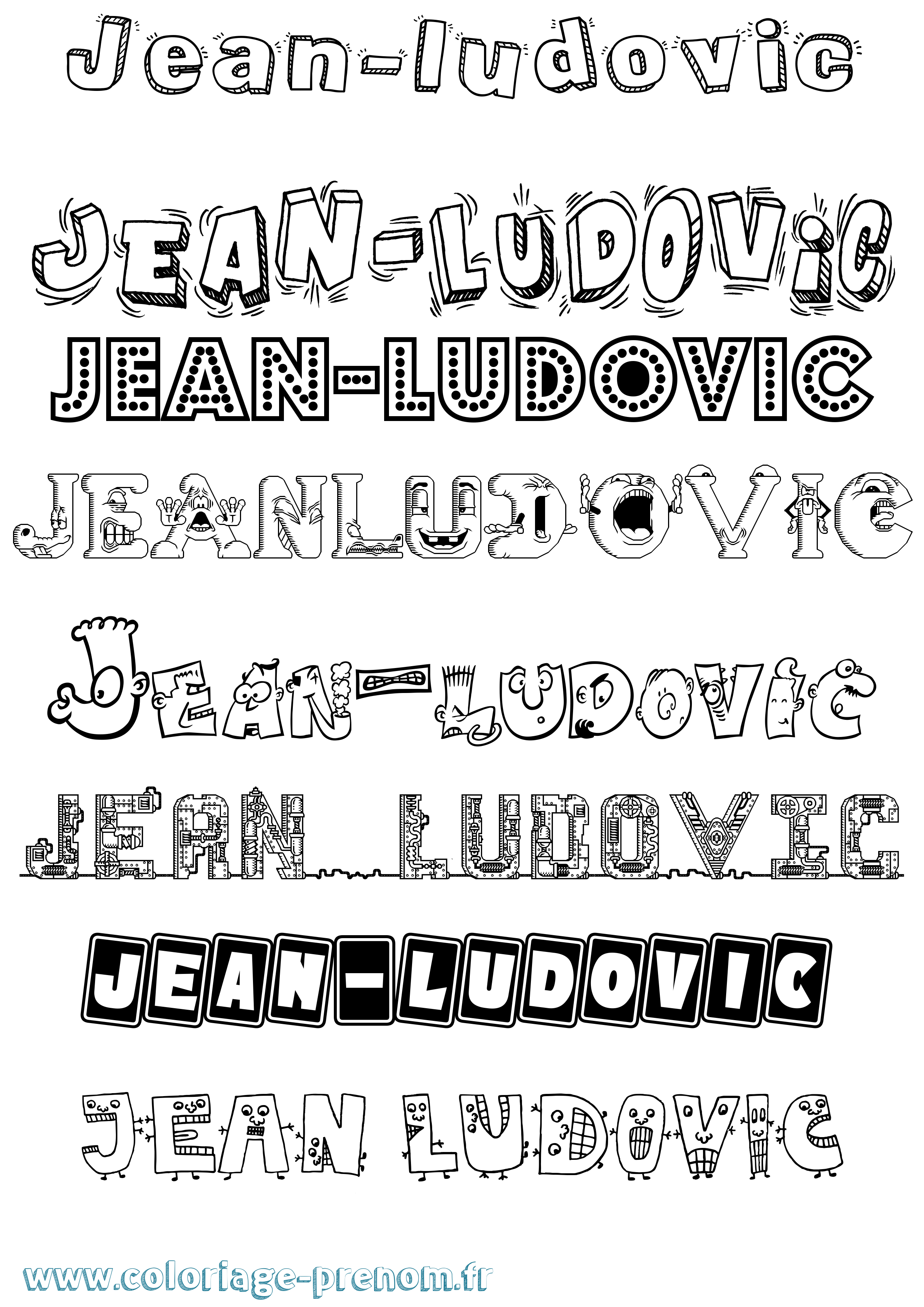 Coloriage prénom Jean-Ludovic Fun