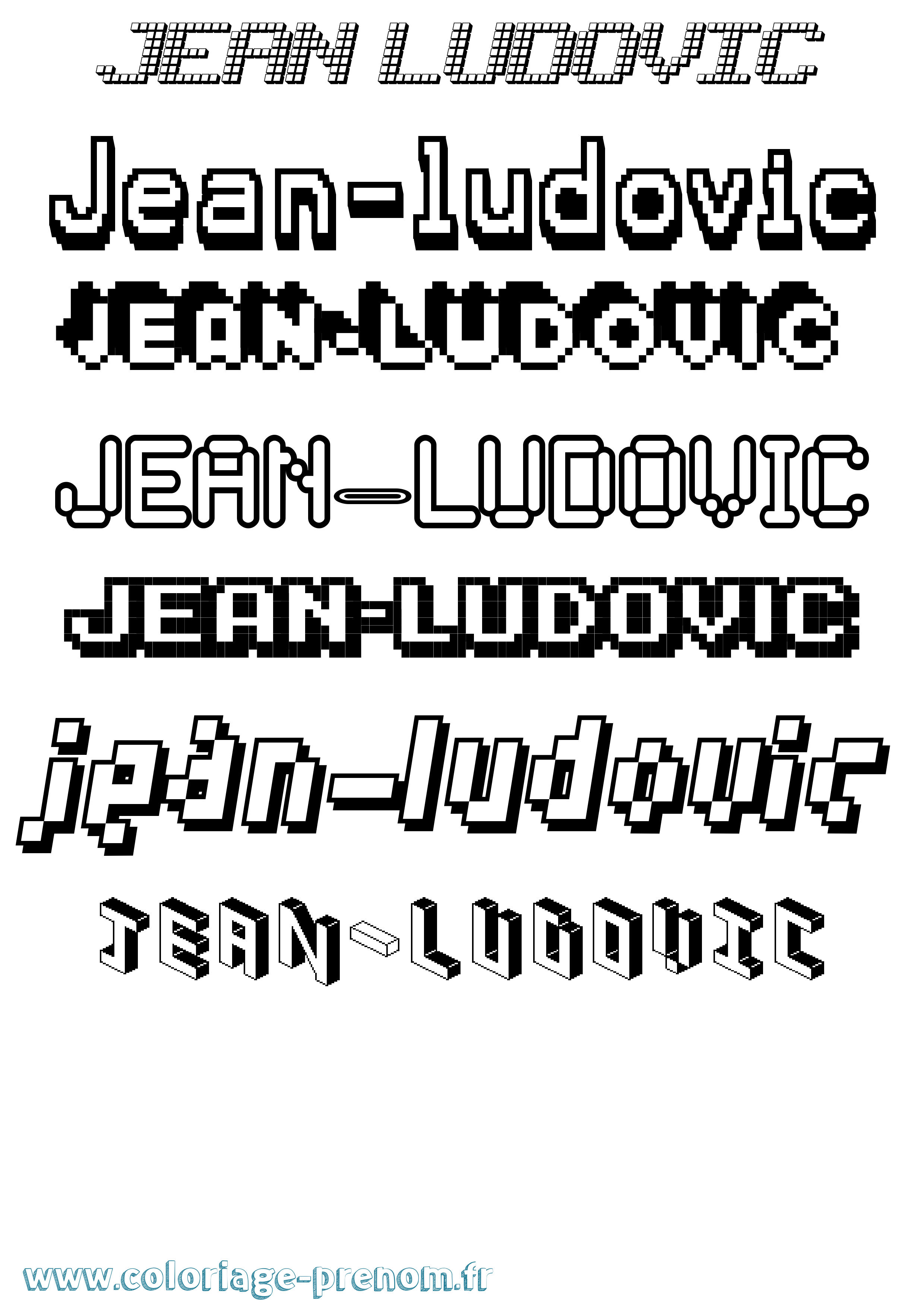 Coloriage prénom Jean-Ludovic Pixel