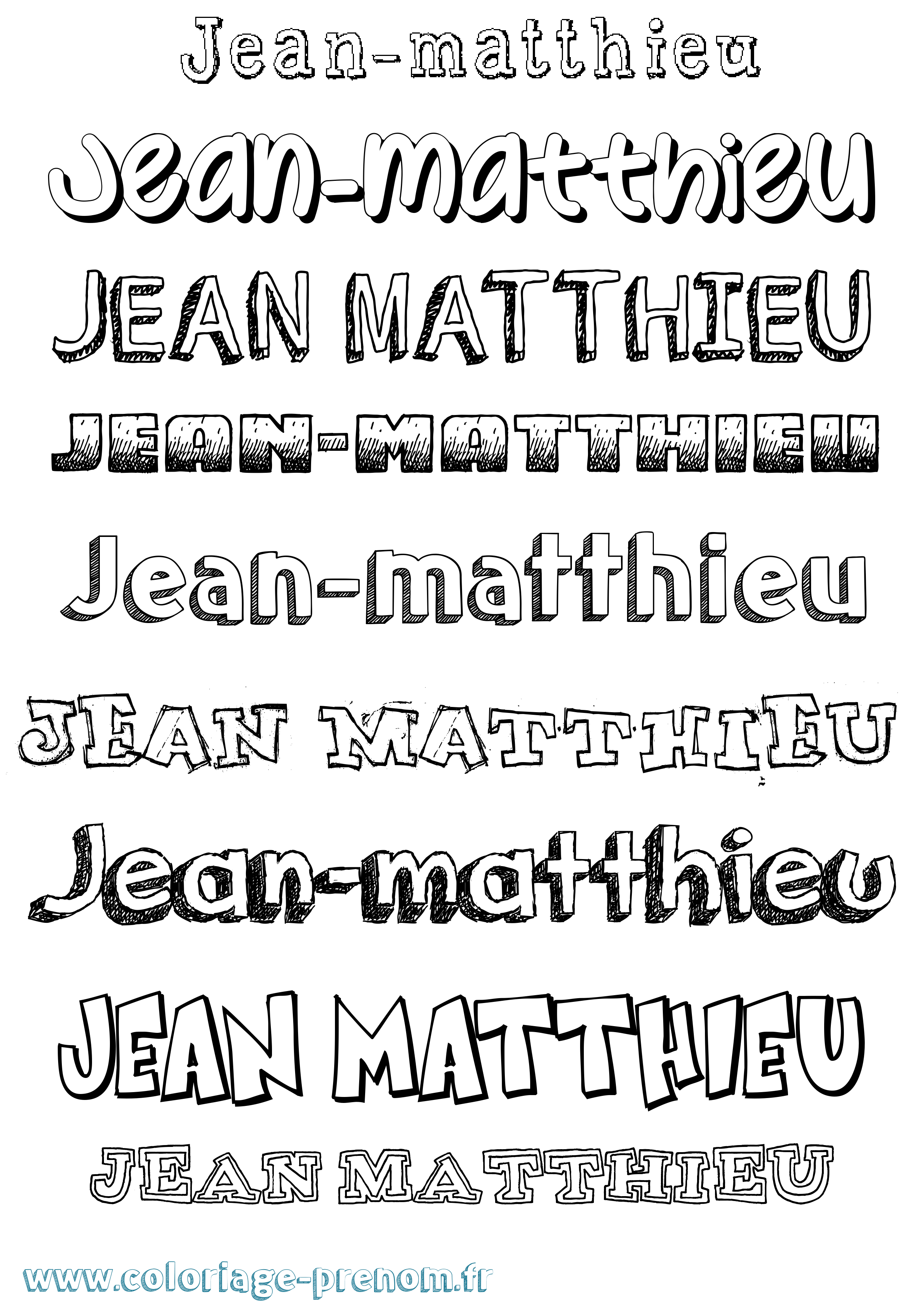 Coloriage prénom Jean-Matthieu Dessiné