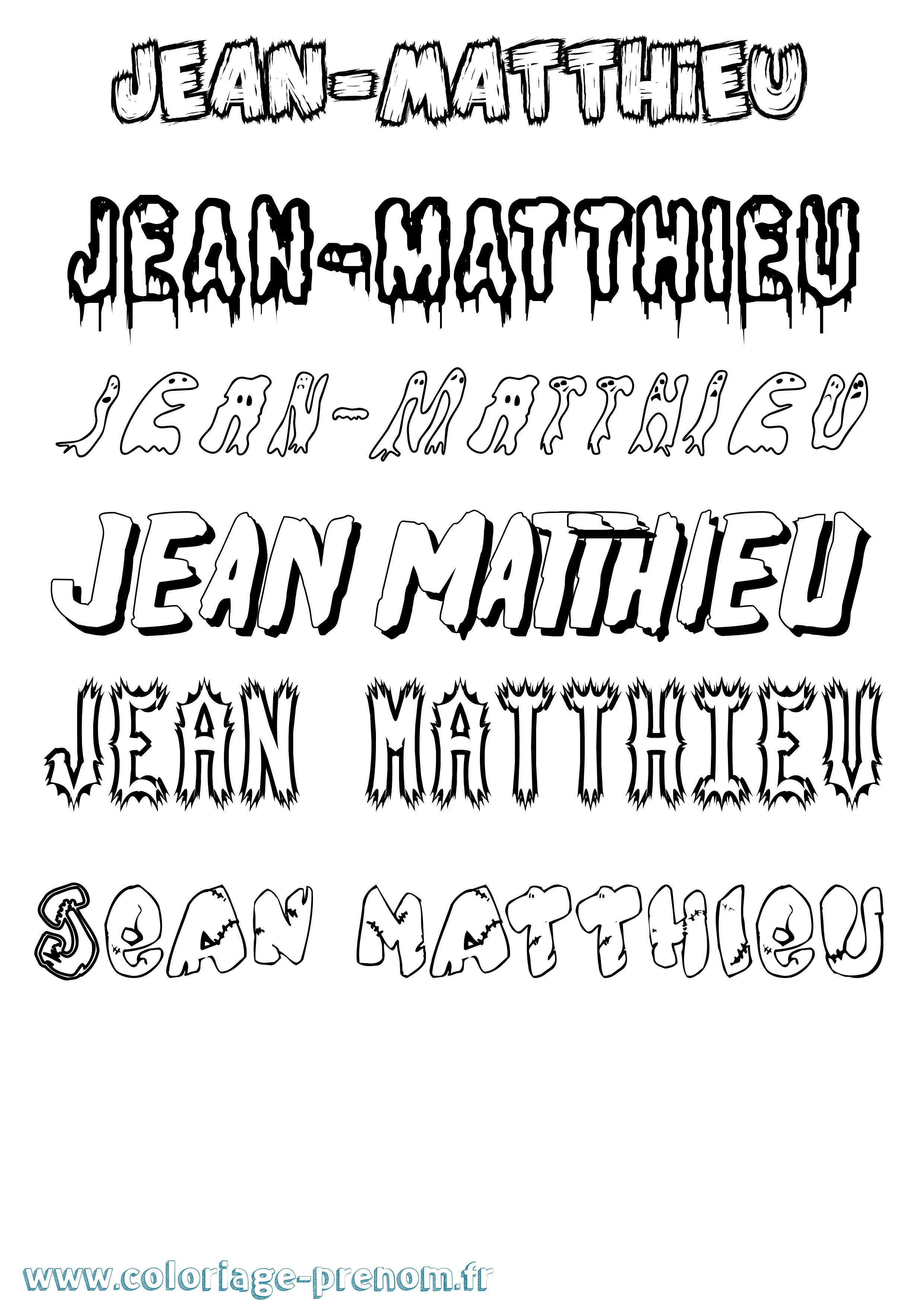 Coloriage prénom Jean-Matthieu Frisson