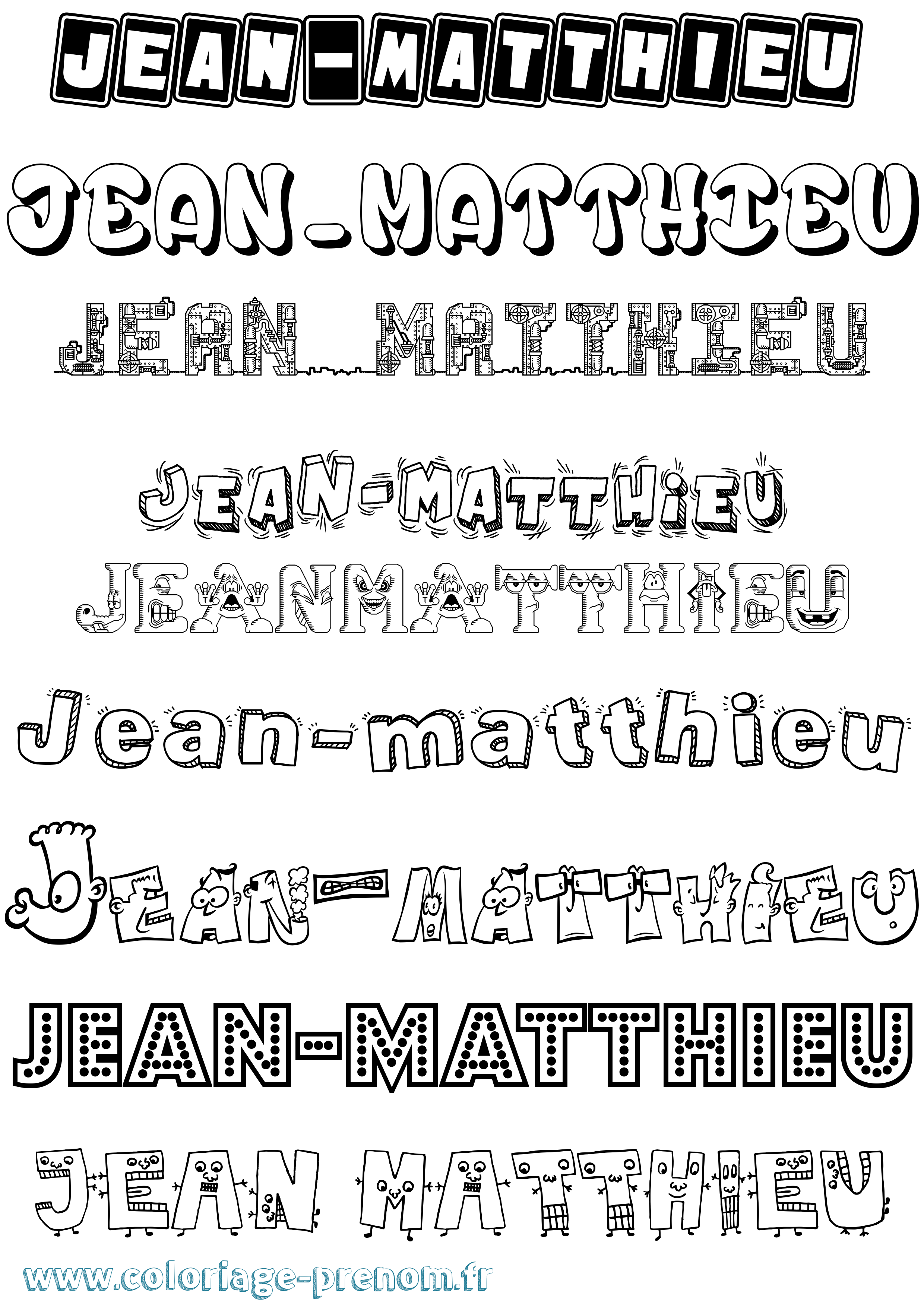 Coloriage prénom Jean-Matthieu Fun
