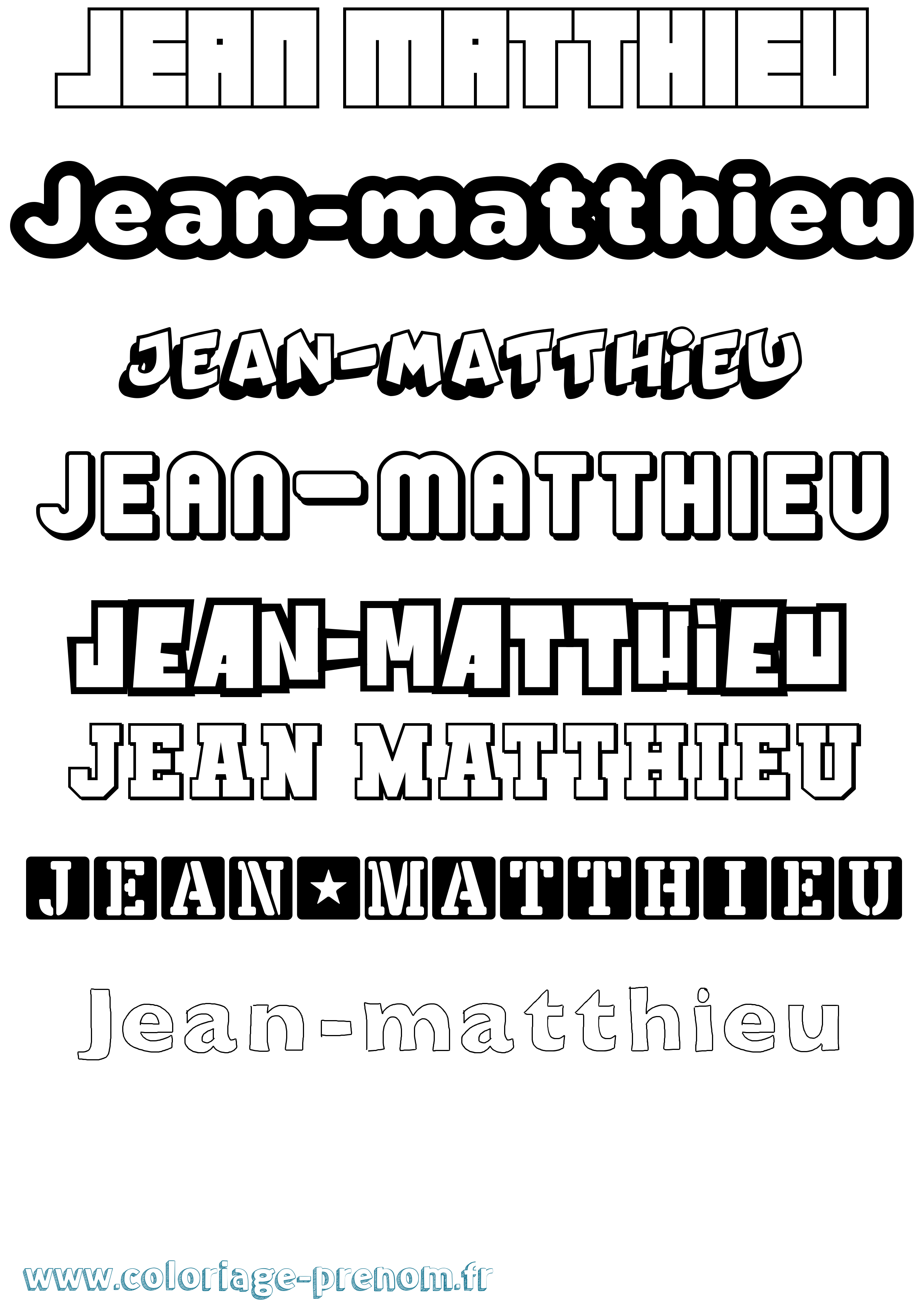 Coloriage prénom Jean-Matthieu Simple
