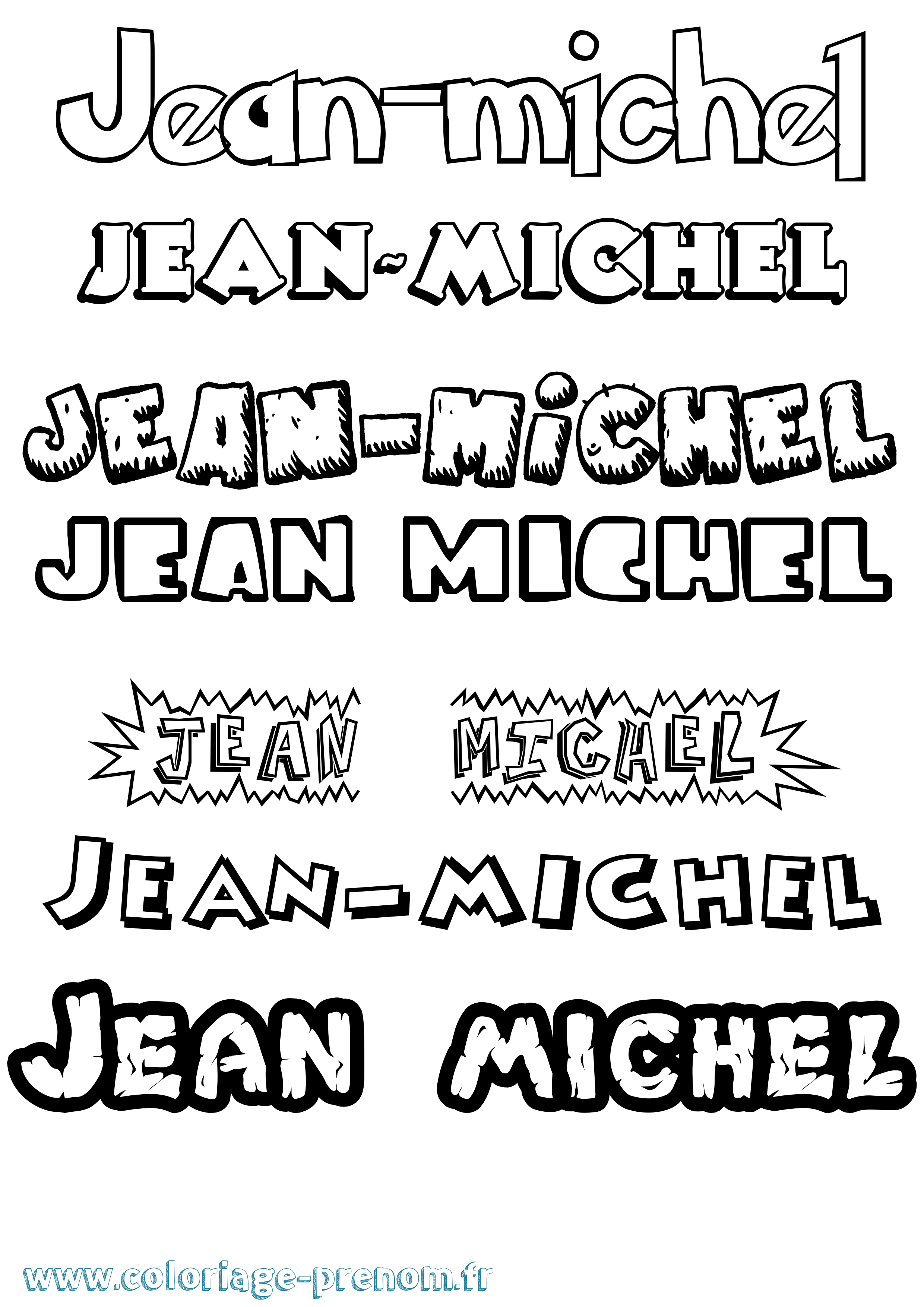 Coloriage prénom Jean-Michel Dessin Animé
