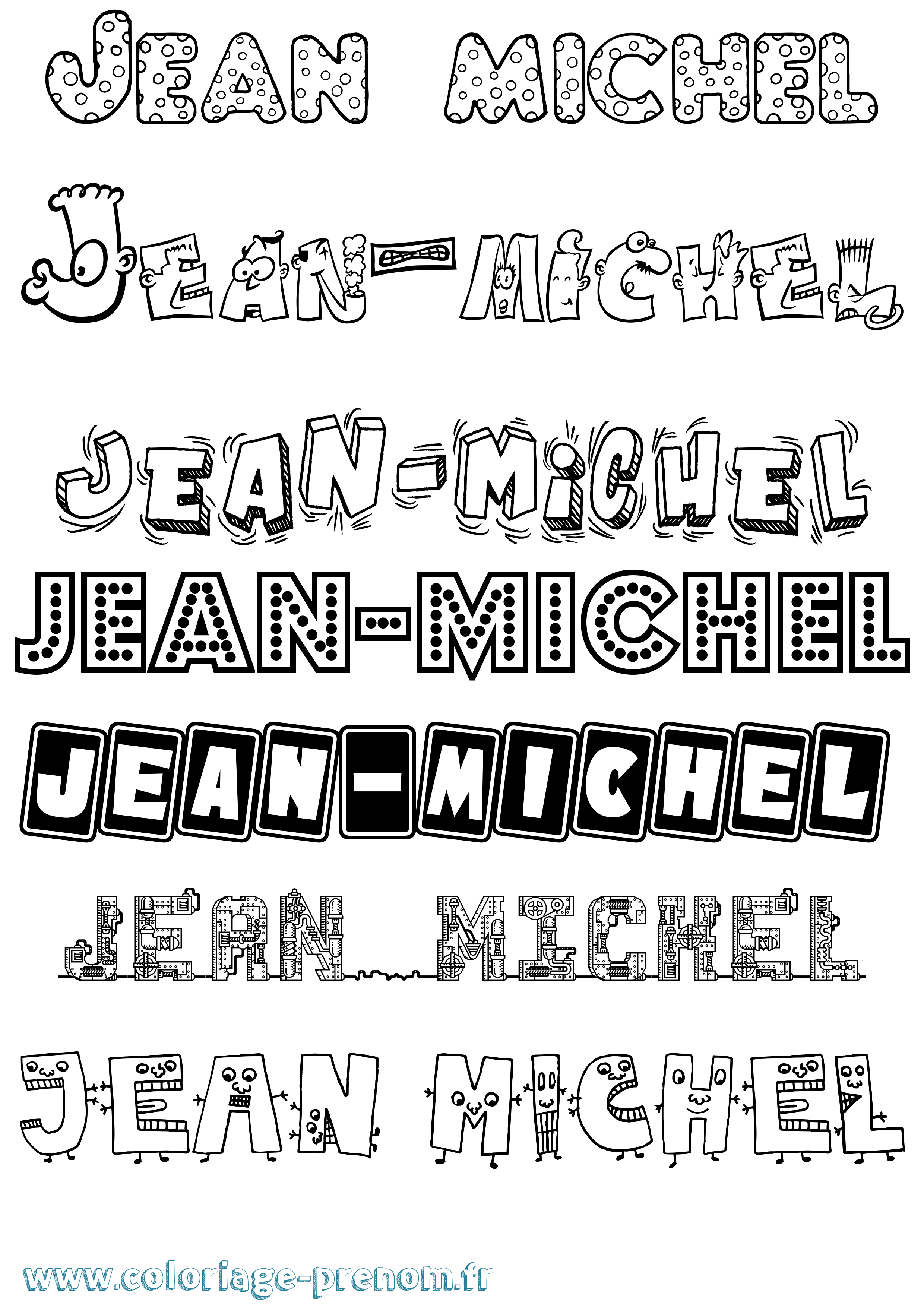 Coloriage prénom Jean-Michel Fun