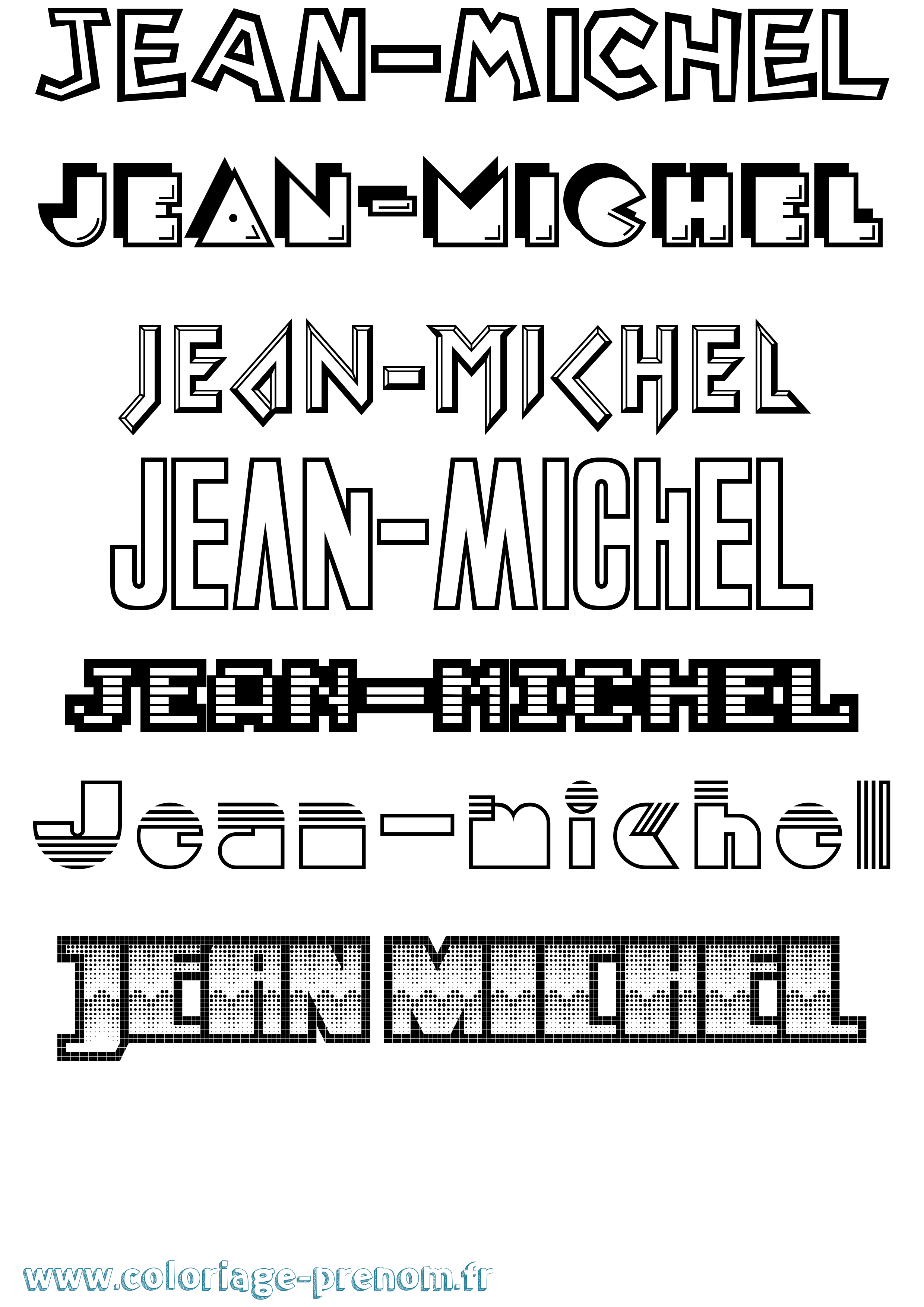 Coloriage prénom Jean-Michel Jeux Vidéos