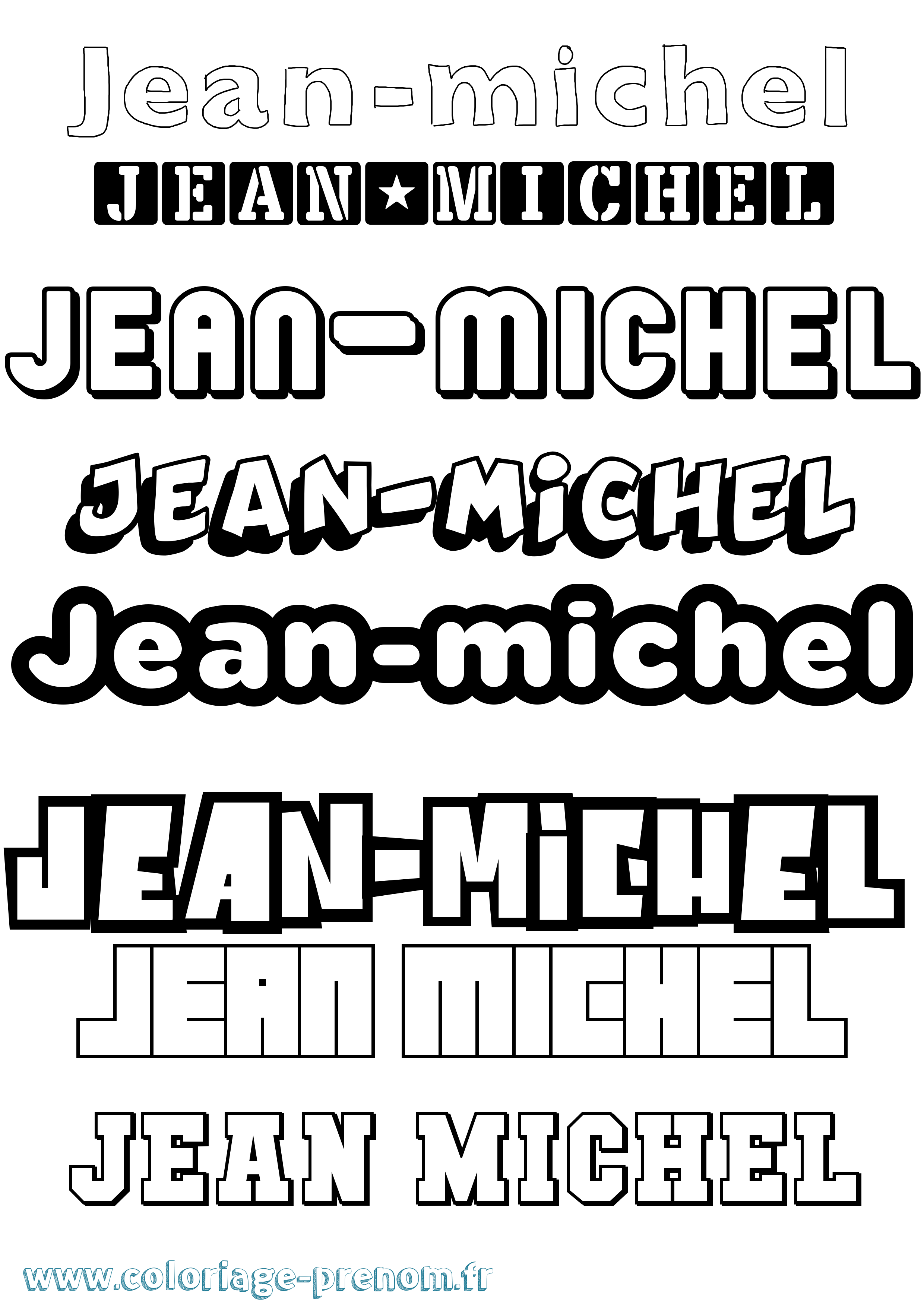 Coloriage prénom Jean-Michel Simple