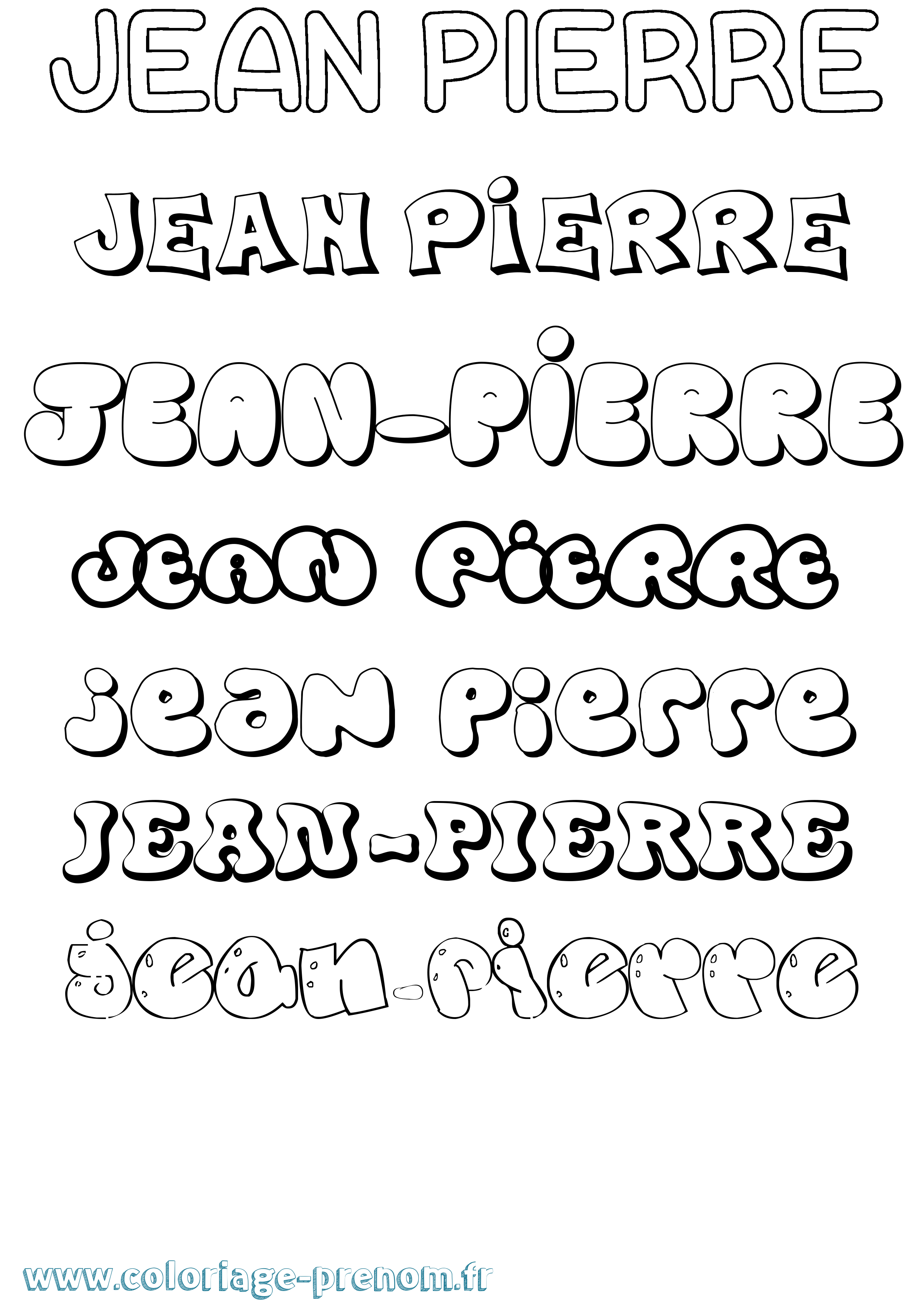 Coloriage prénom Jean-Pierre Bubble