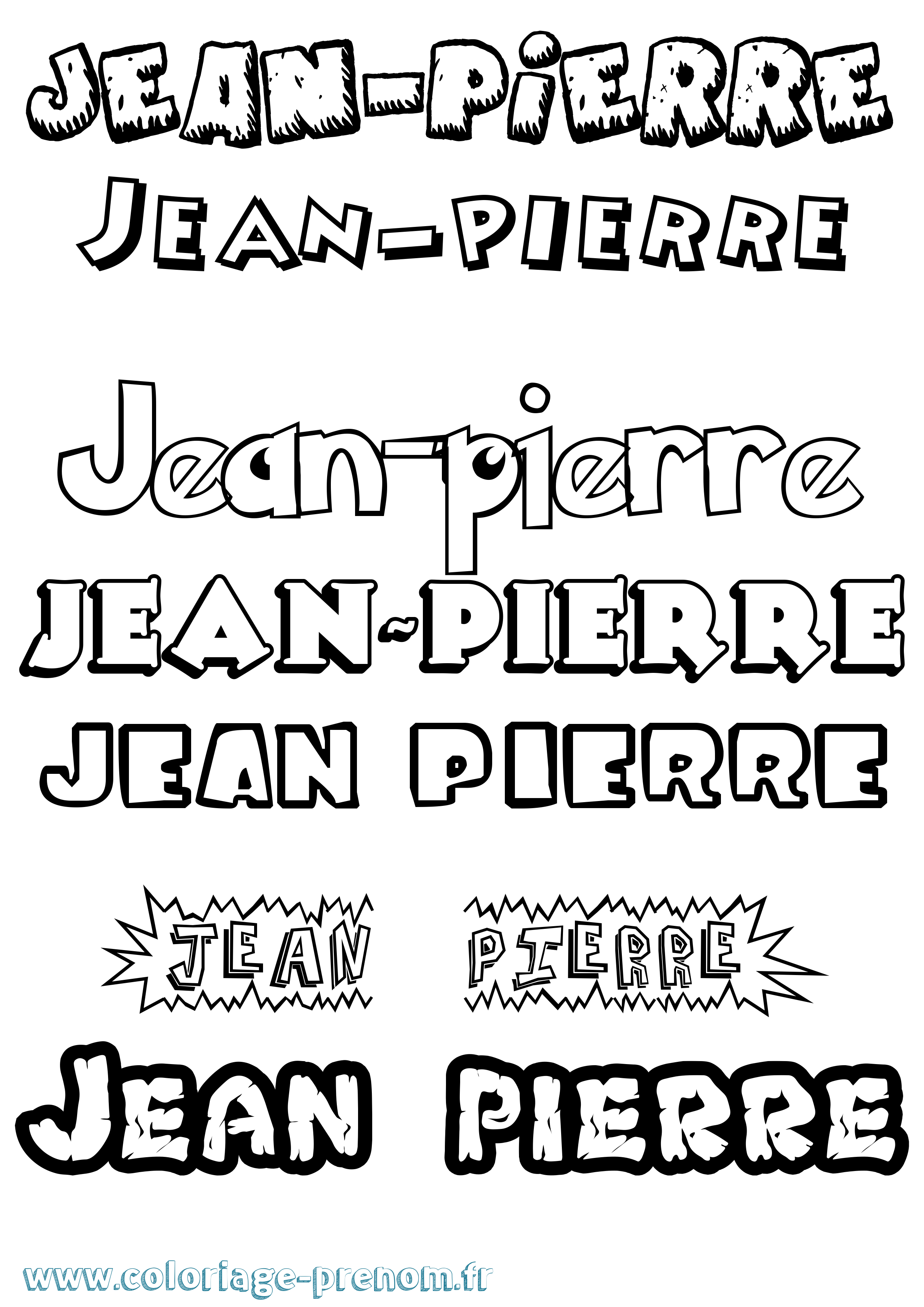 Coloriage prénom Jean-Pierre Dessin Animé