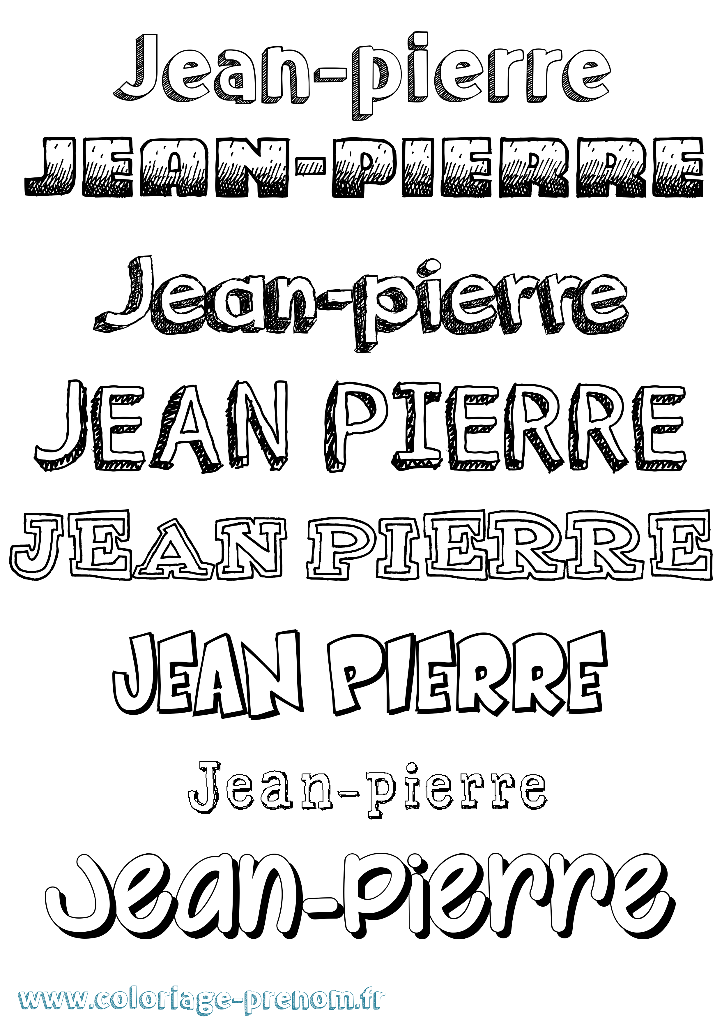 Coloriage prénom Jean-Pierre Dessiné