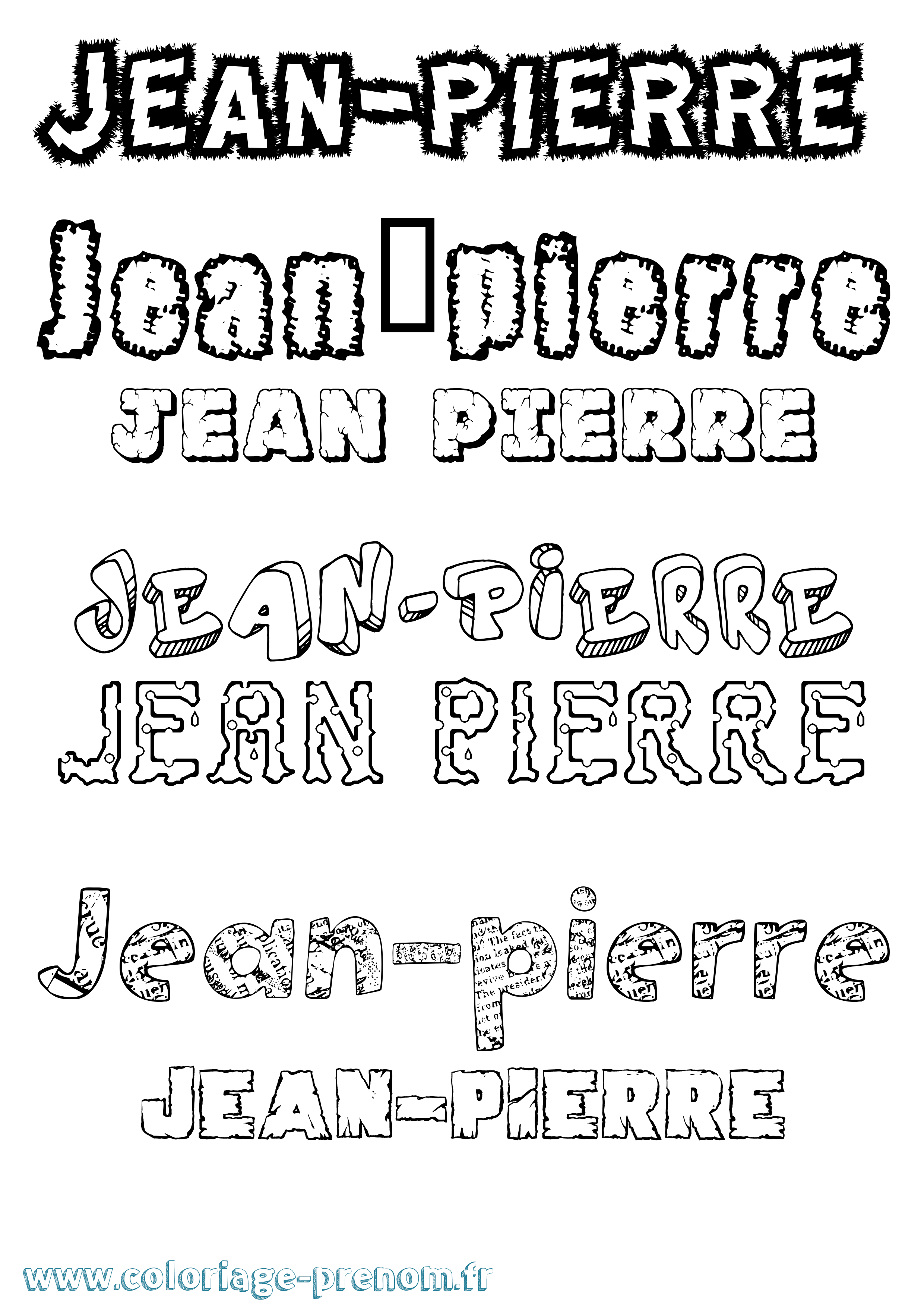 Coloriage prénom Jean-Pierre Destructuré