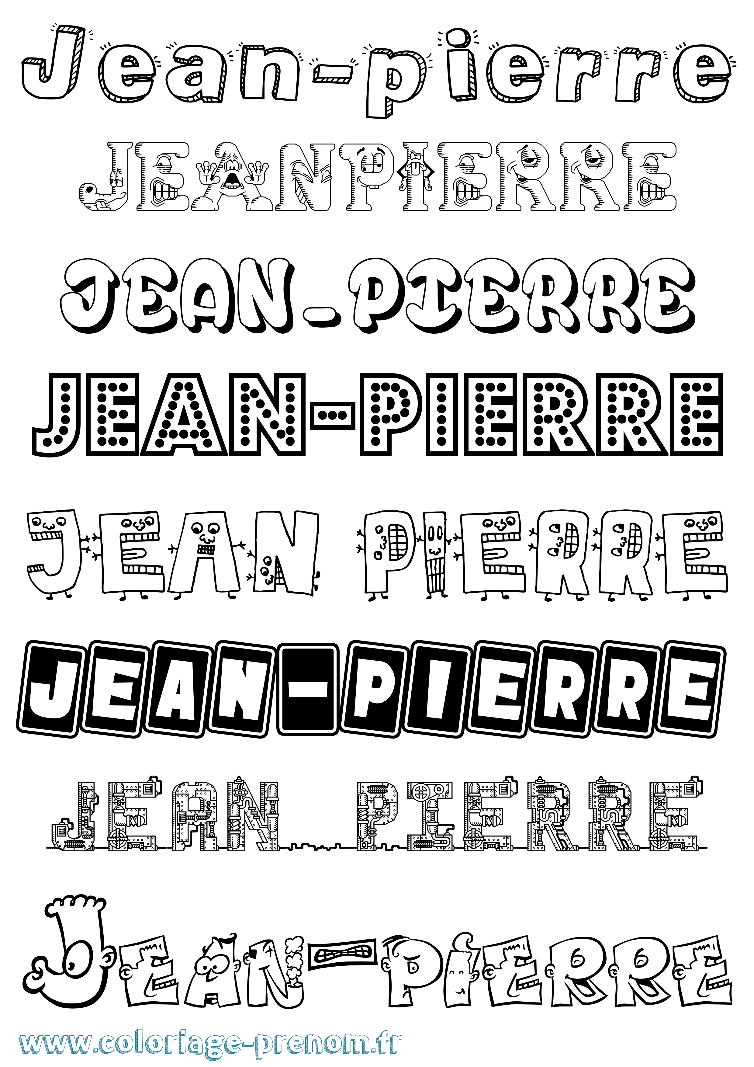 Coloriage prénom Jean-Pierre Fun