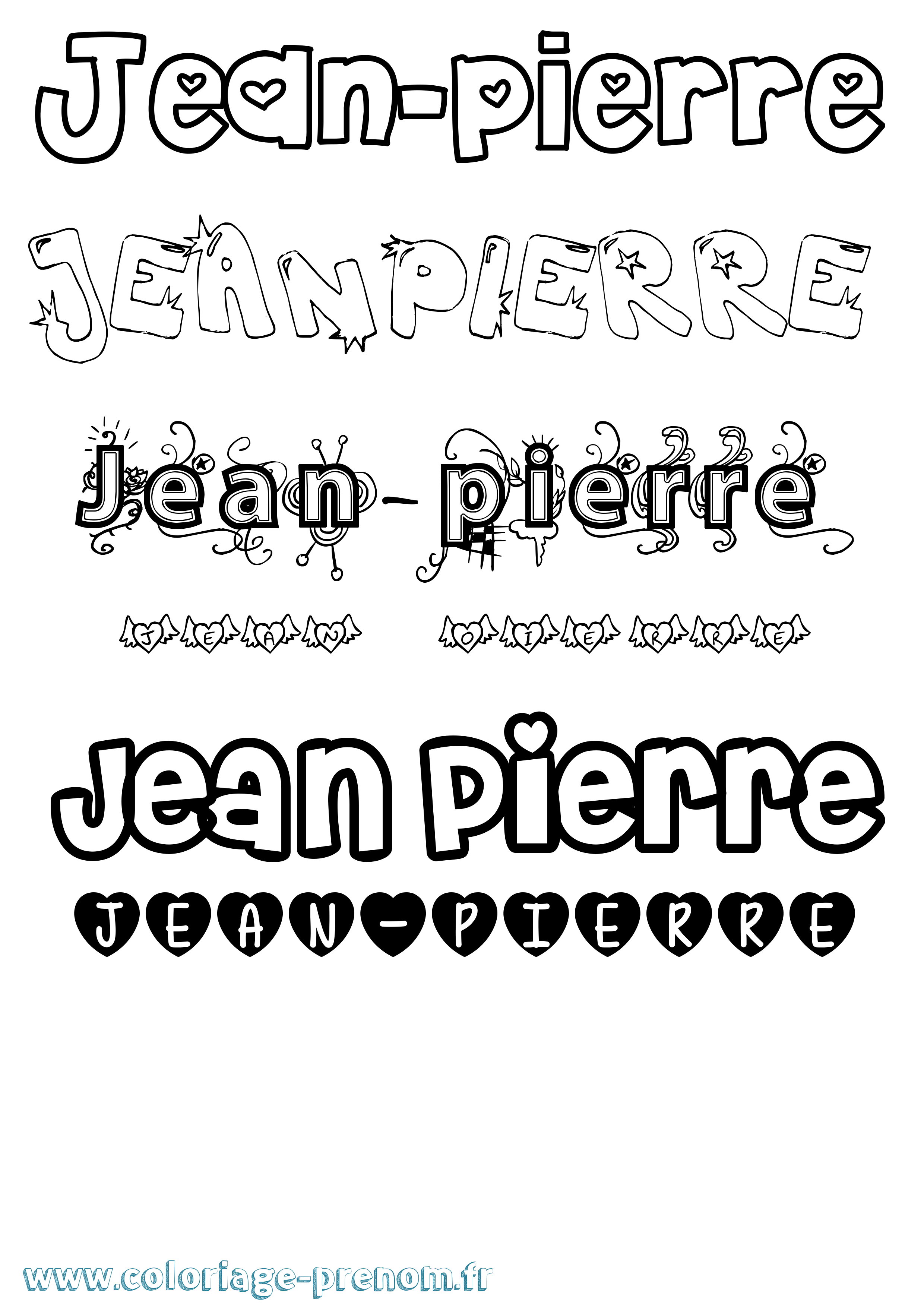Coloriage prénom Jean-Pierre Girly