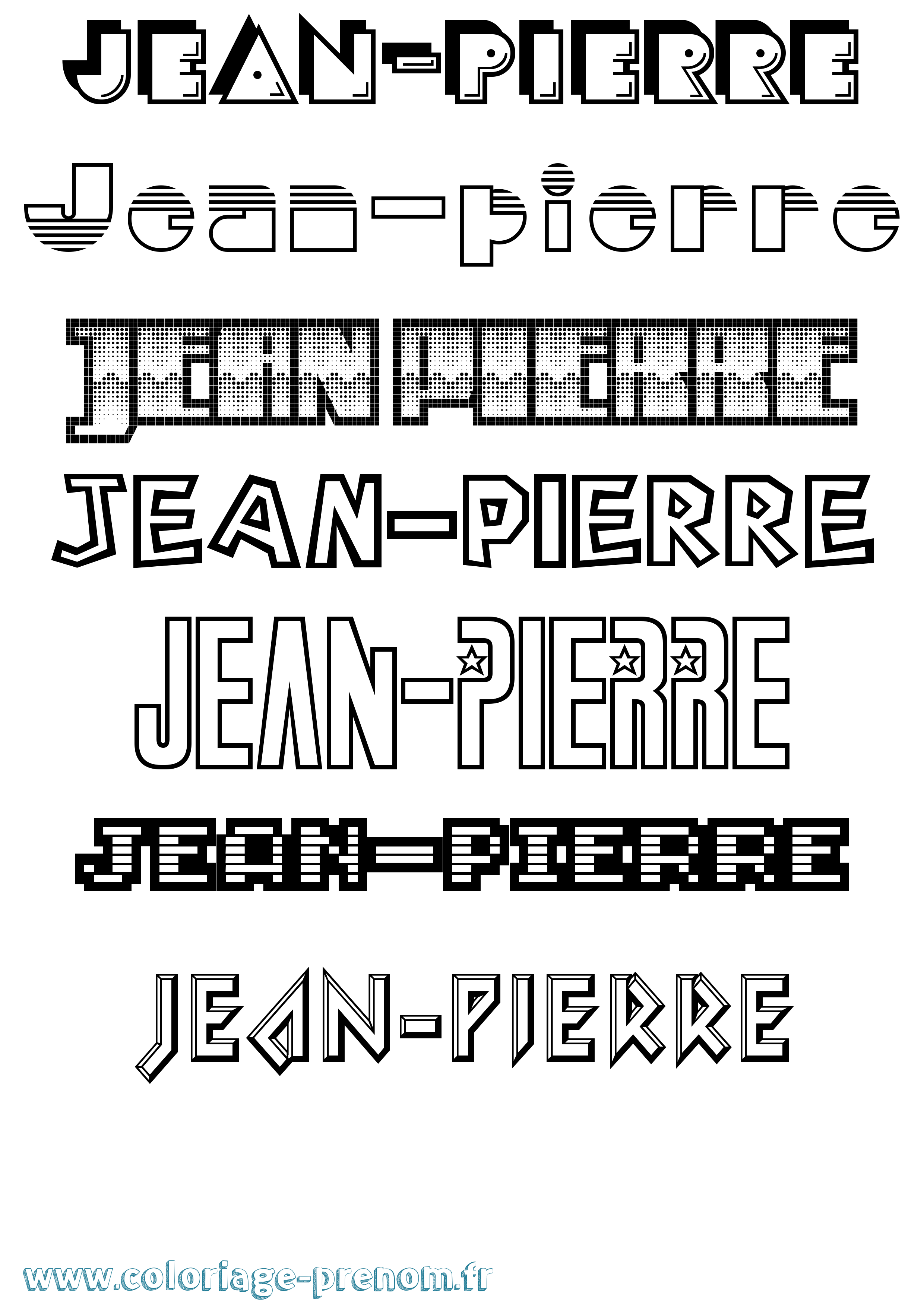 Coloriage prénom Jean-Pierre Jeux Vidéos