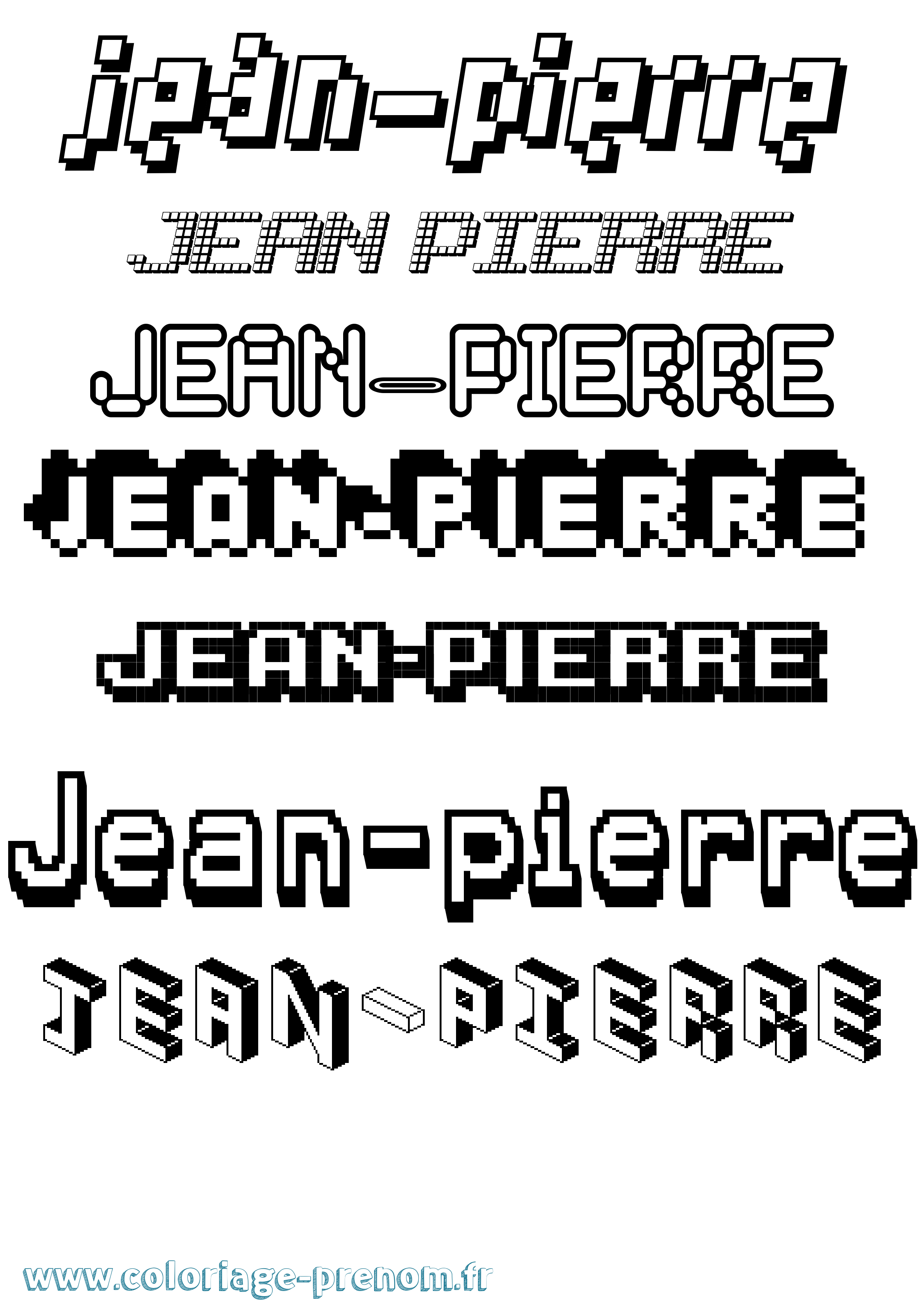 Coloriage prénom Jean-Pierre Pixel