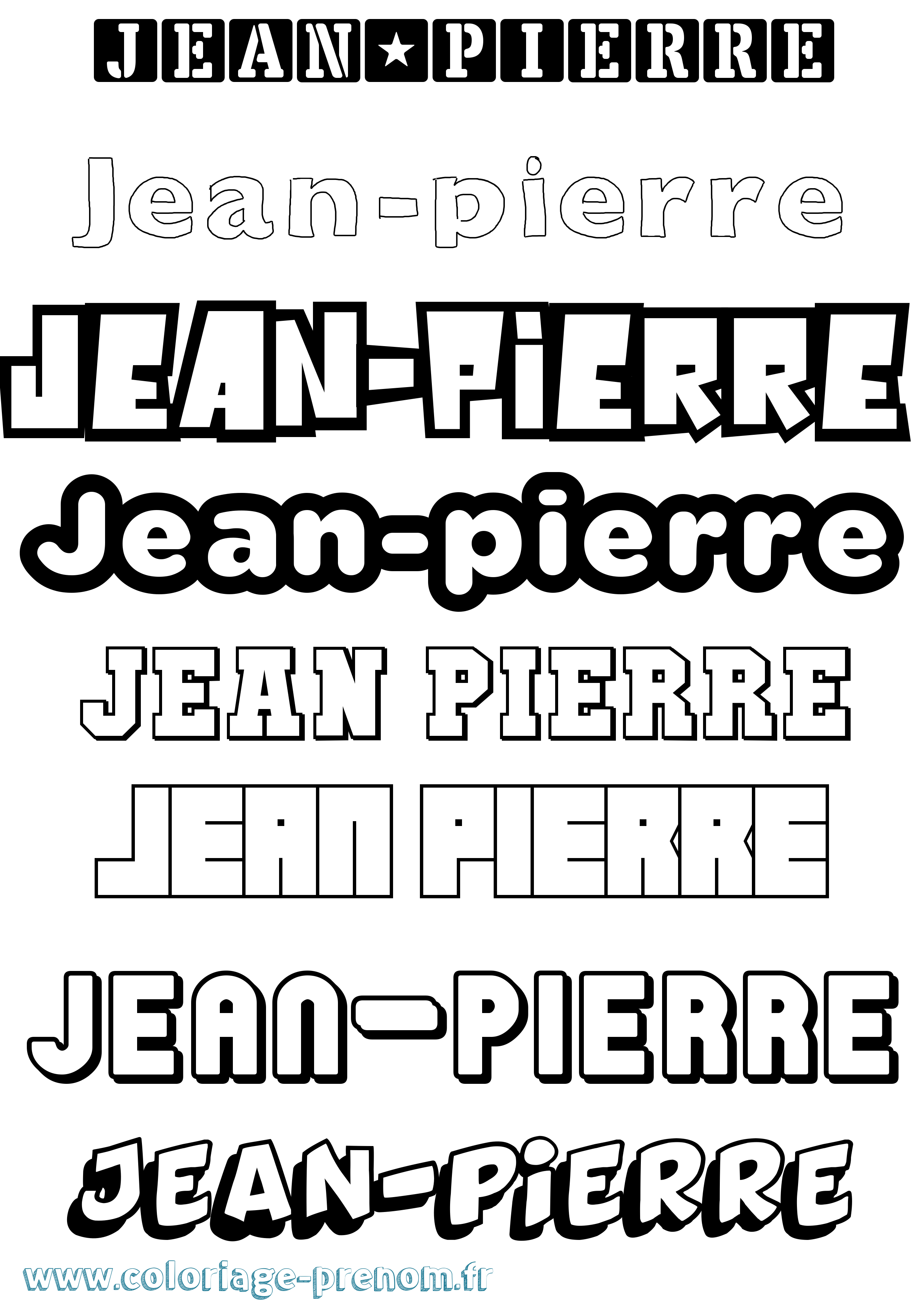 Coloriage prénom Jean-Pierre Simple