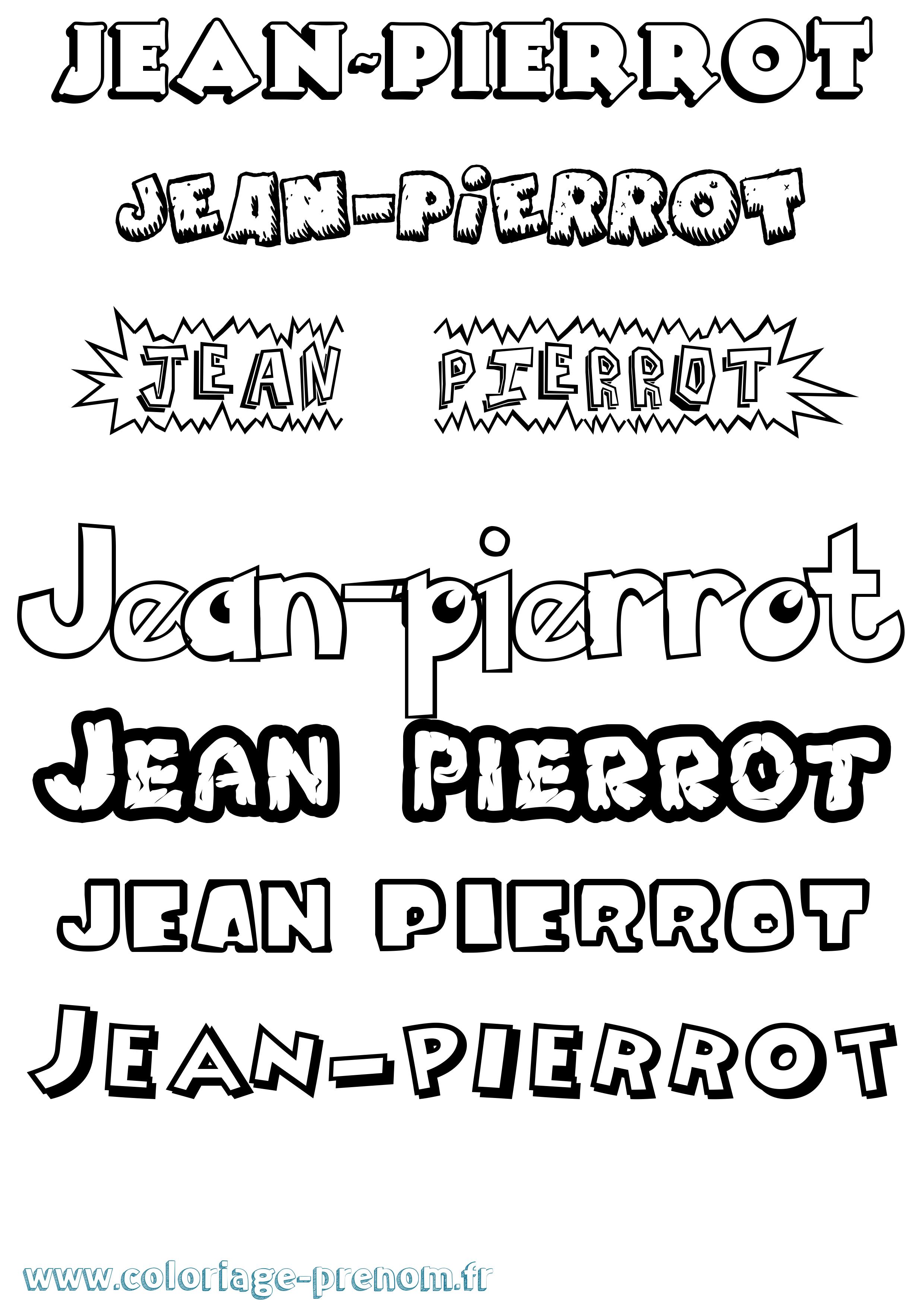 Coloriage prénom Jean-Pierrot Dessin Animé