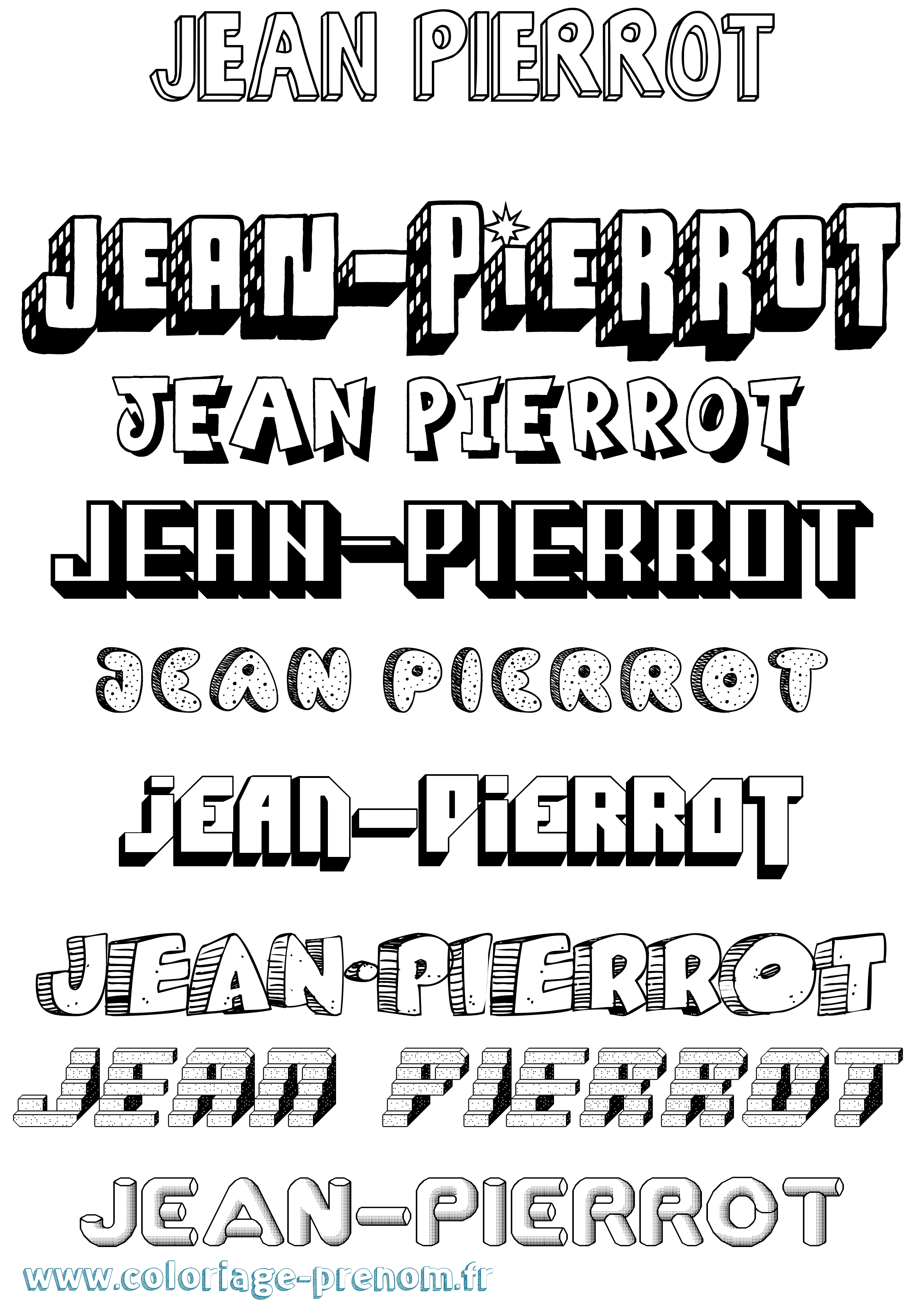 Coloriage prénom Jean-Pierrot Effet 3D