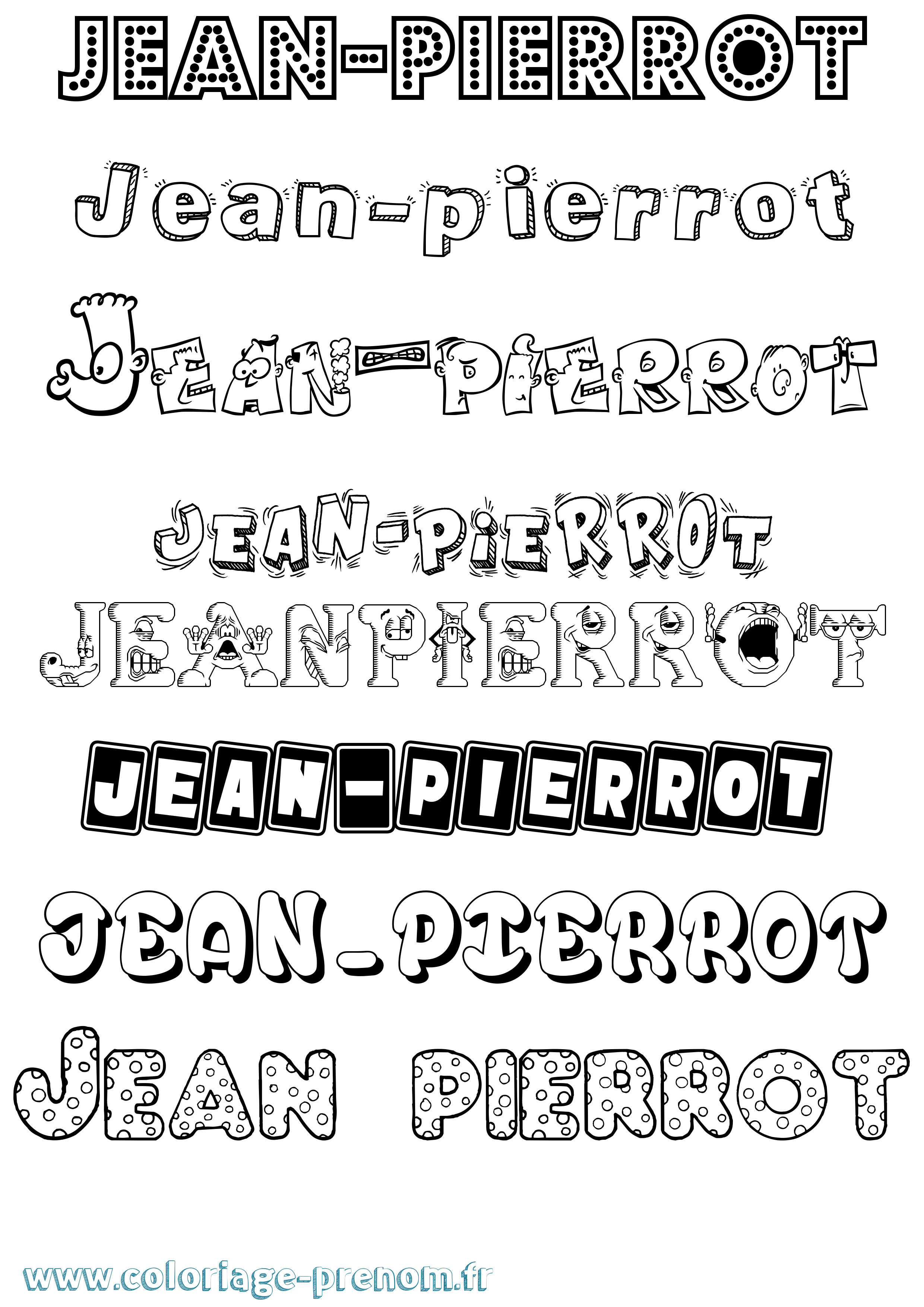 Coloriage prénom Jean-Pierrot Fun