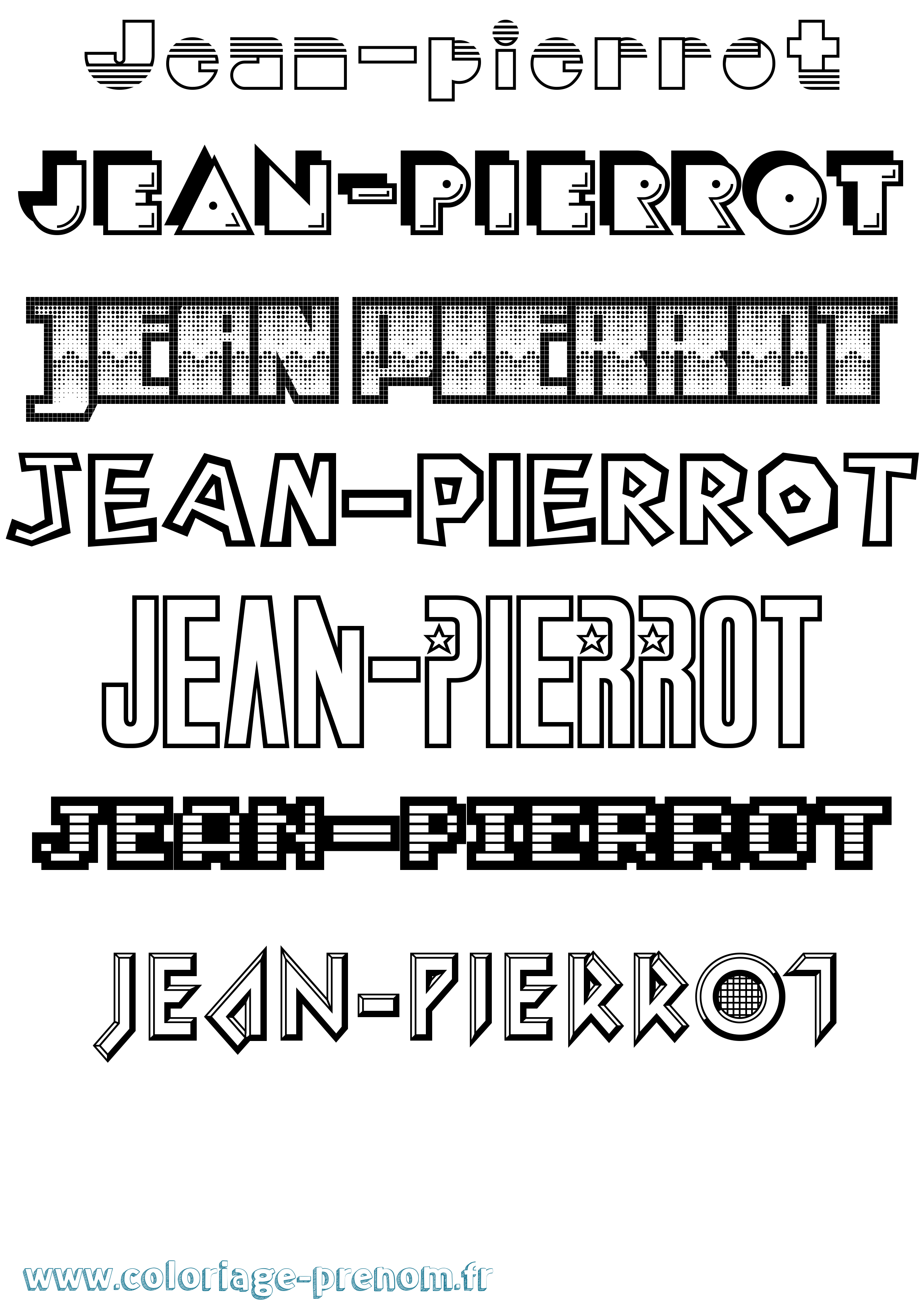 Coloriage prénom Jean-Pierrot Jeux Vidéos