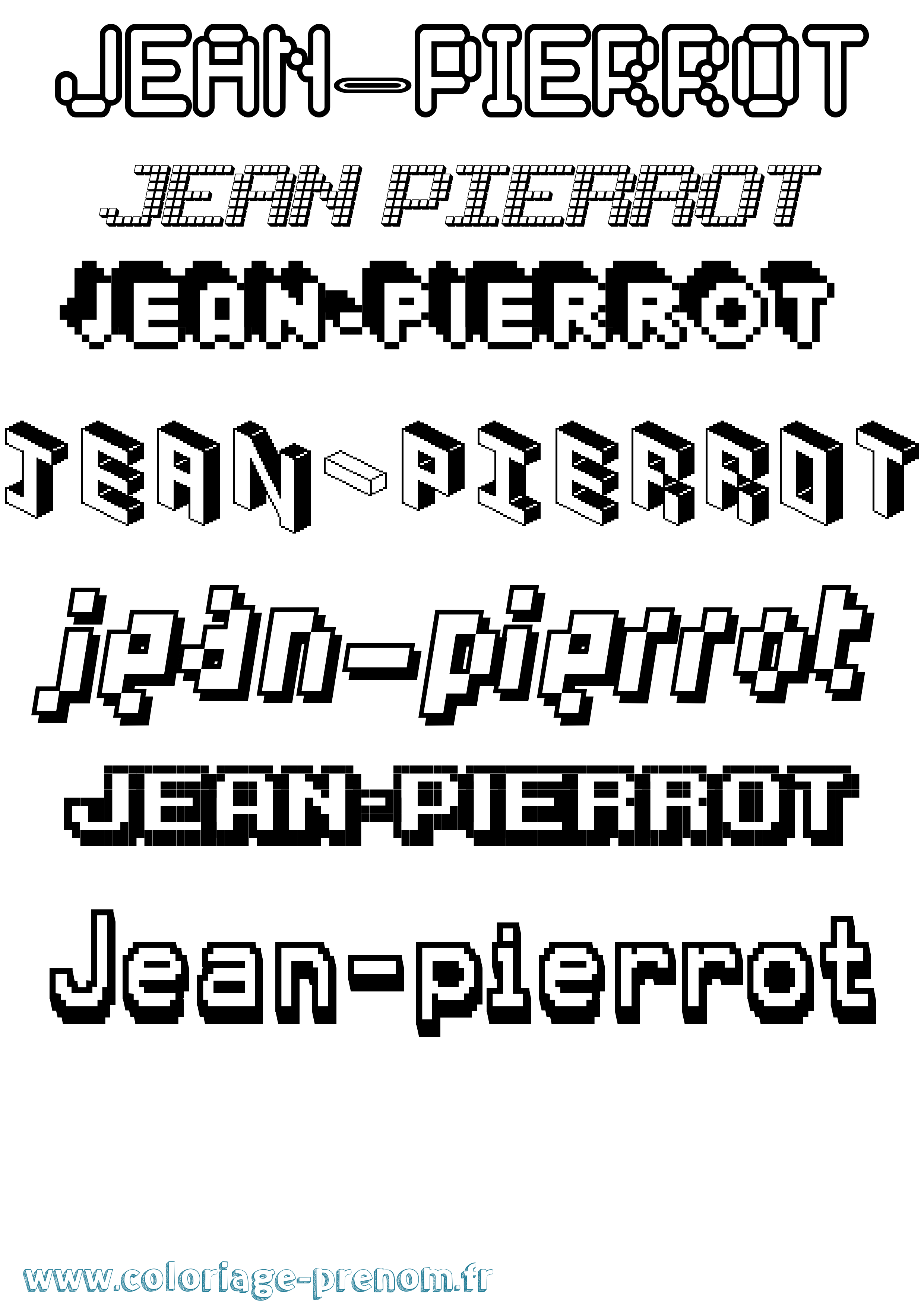 Coloriage prénom Jean-Pierrot Pixel