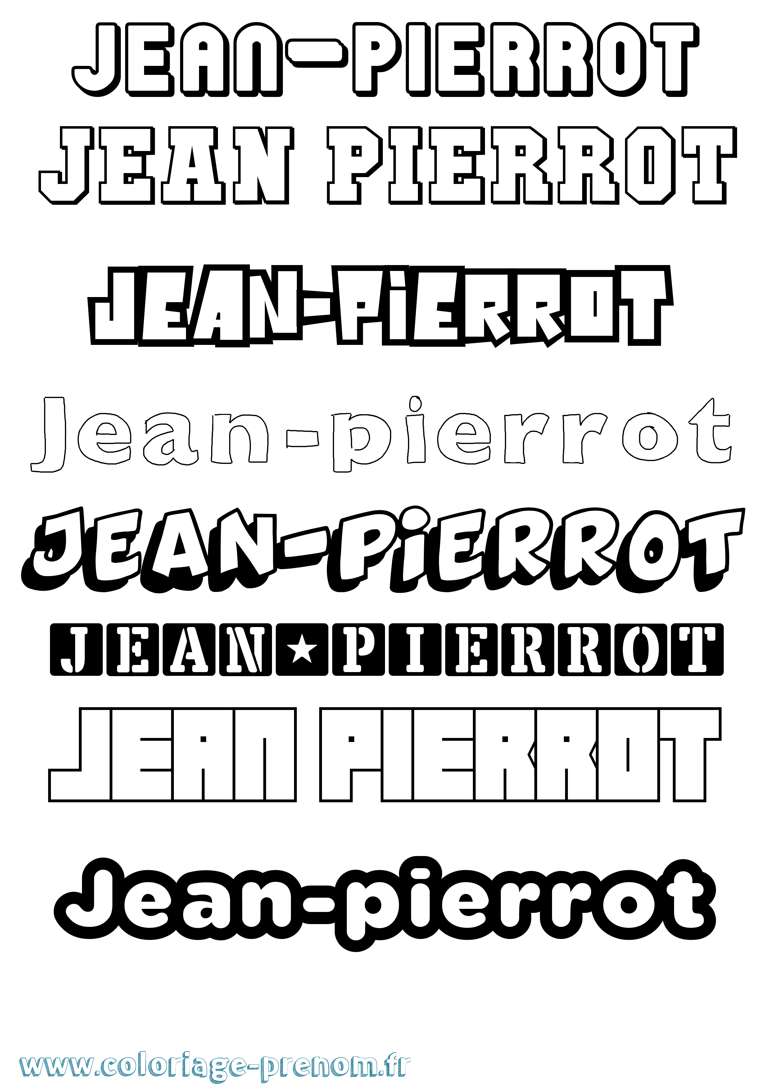Coloriage prénom Jean-Pierrot Simple