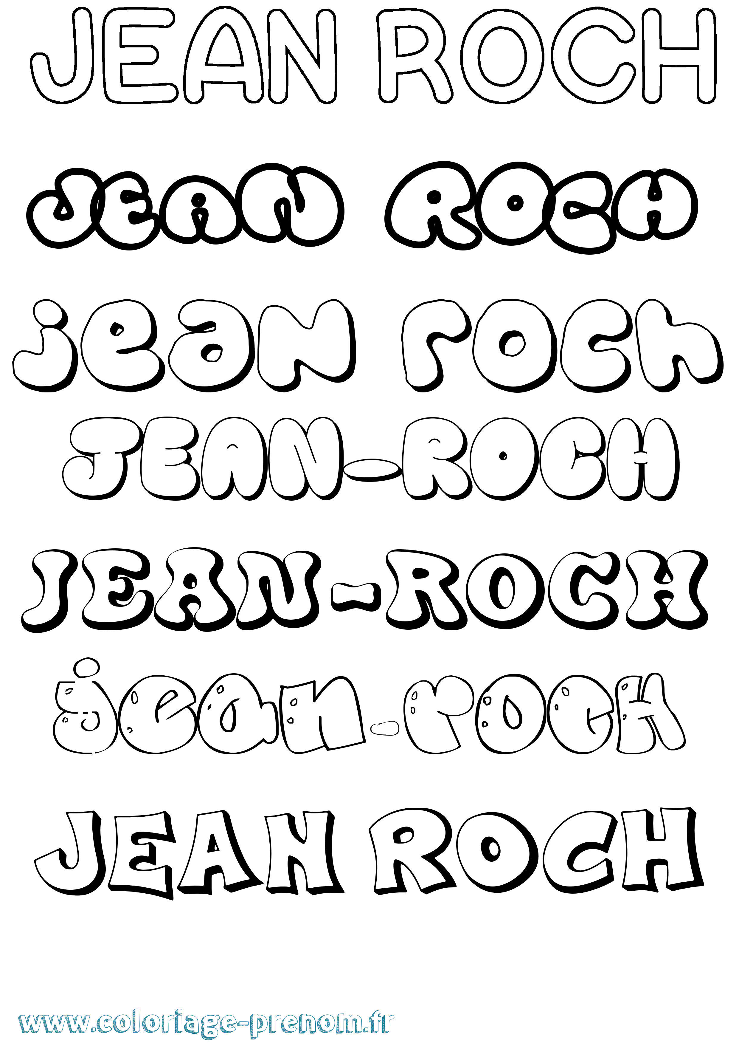 Coloriage prénom Jean-Roch Bubble