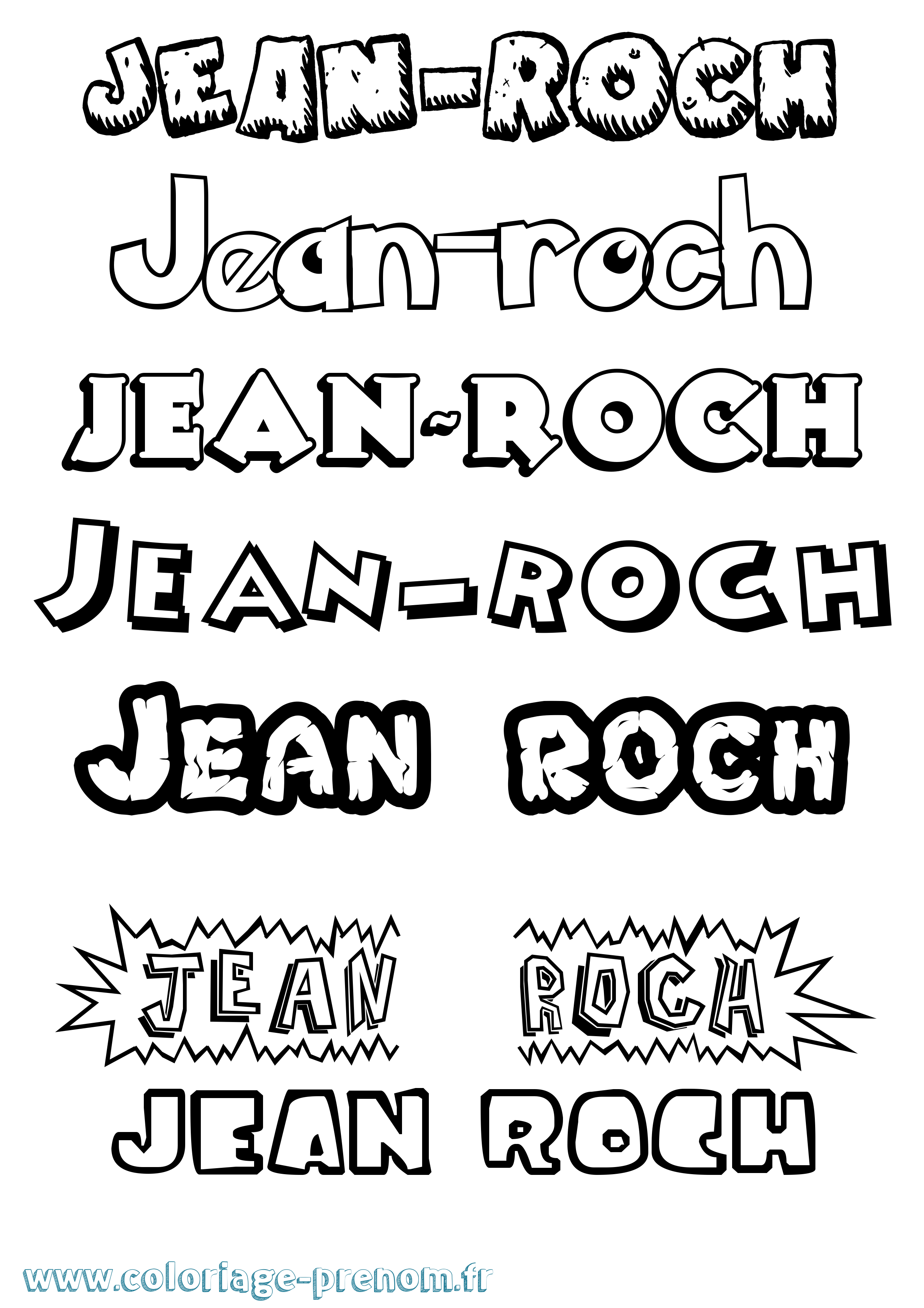 Coloriage prénom Jean-Roch Dessin Animé