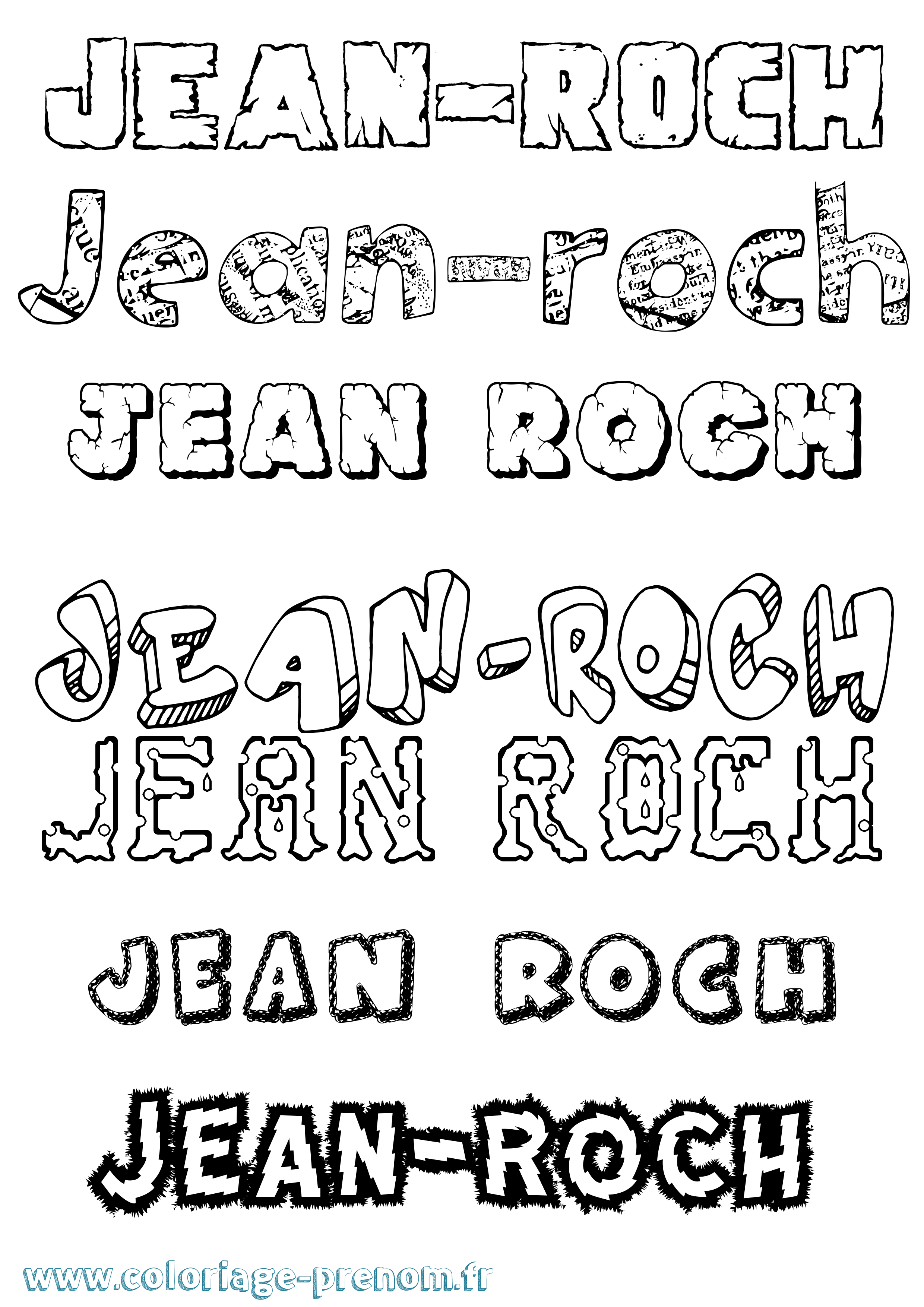 Coloriage prénom Jean-Roch Destructuré