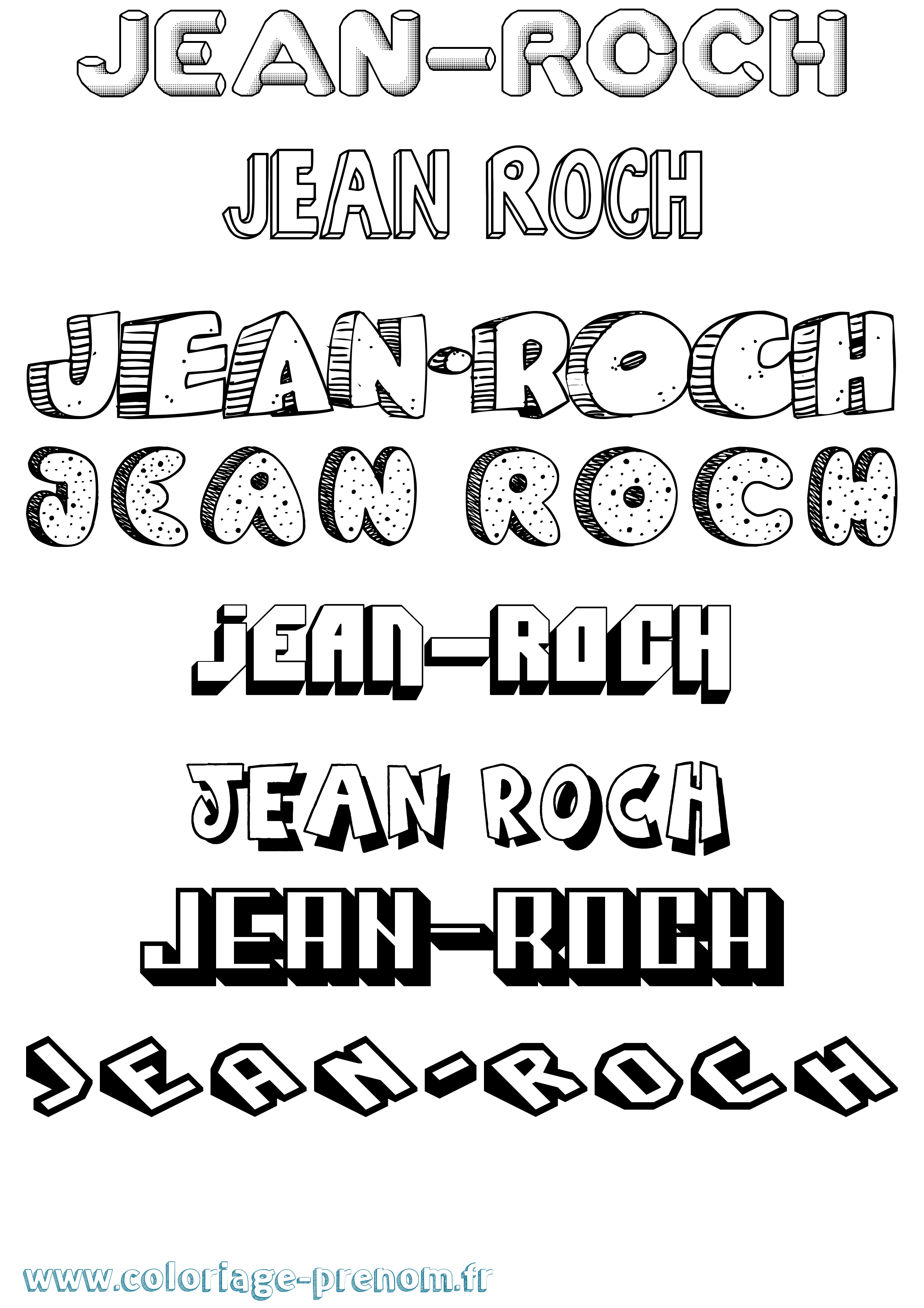 Coloriage prénom Jean-Roch Effet 3D