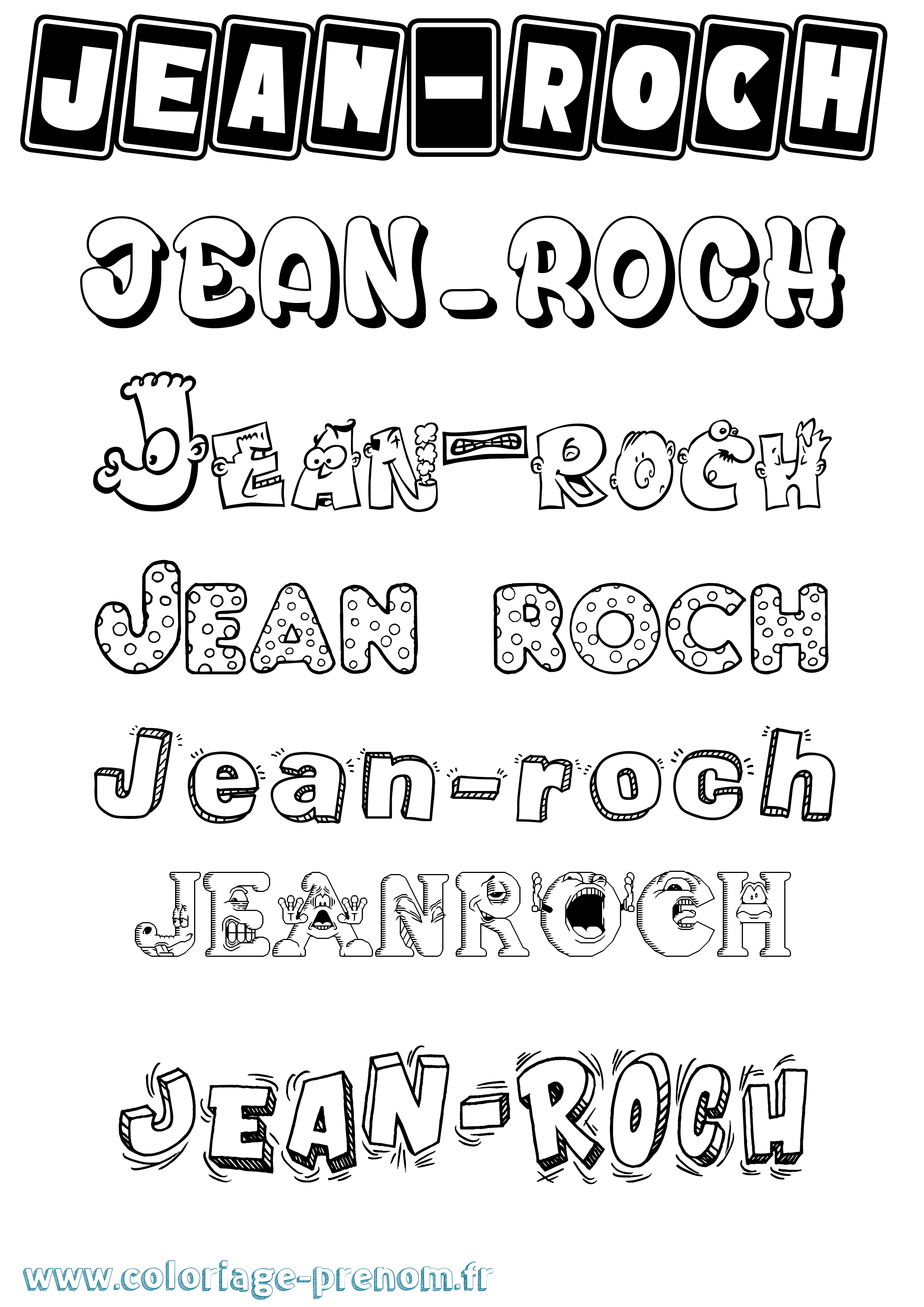 Coloriage prénom Jean-Roch Fun