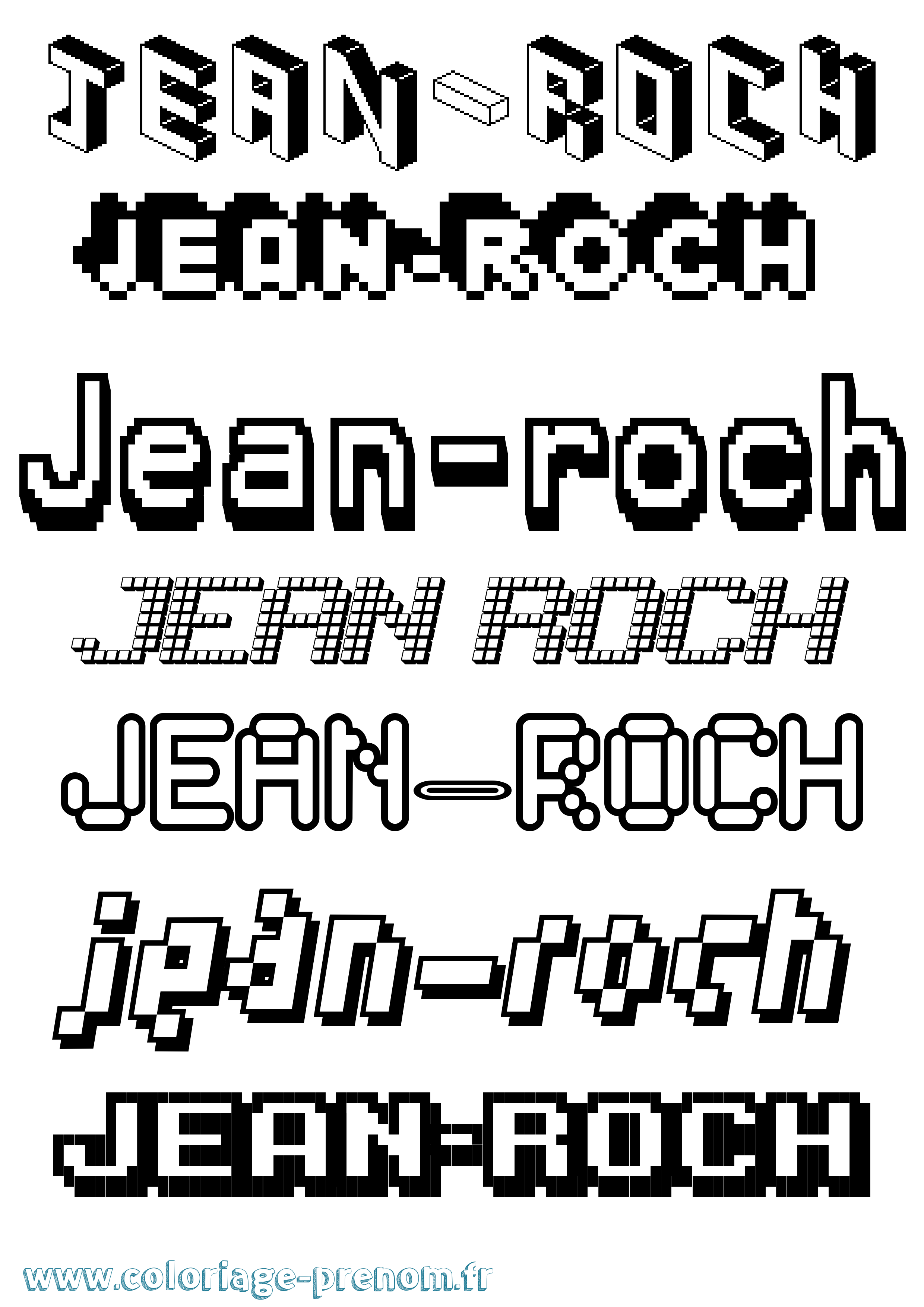 Coloriage prénom Jean-Roch Pixel