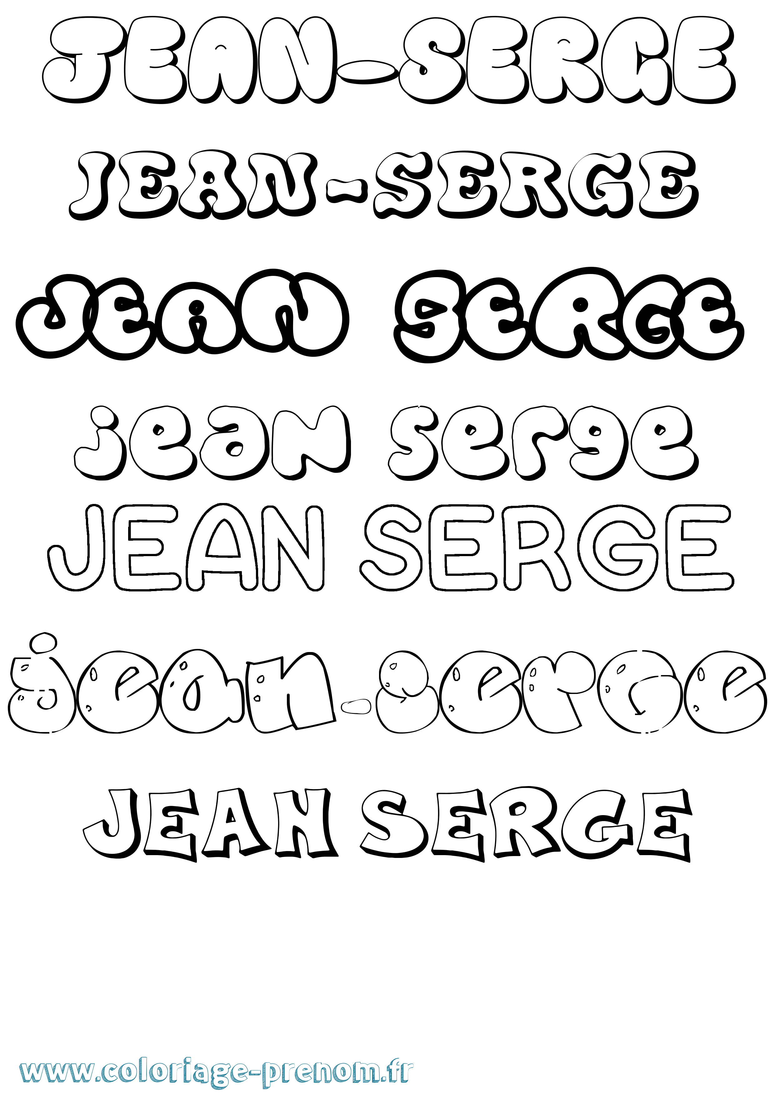 Coloriage prénom Jean-Serge Bubble