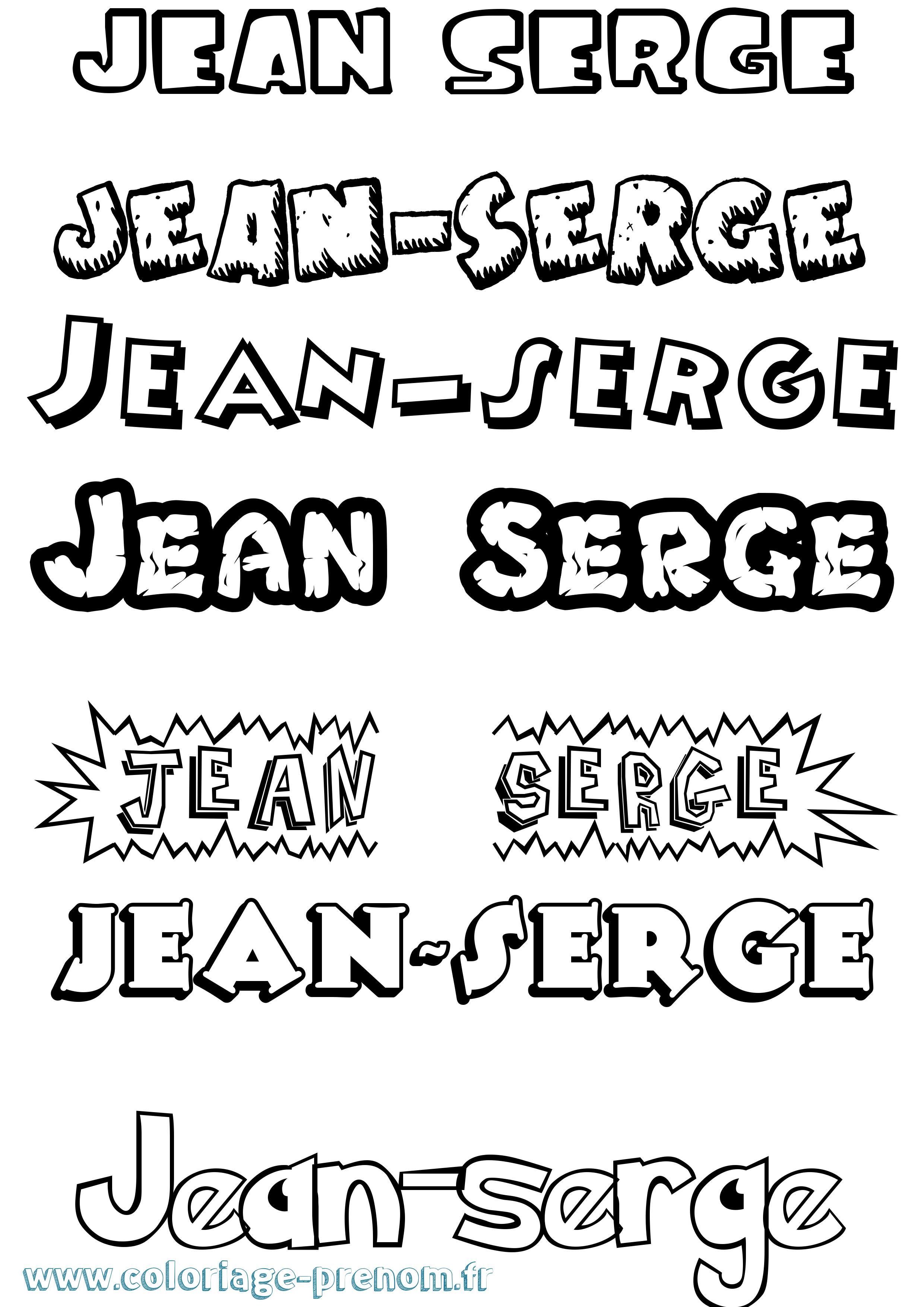 Coloriage prénom Jean-Serge Dessin Animé